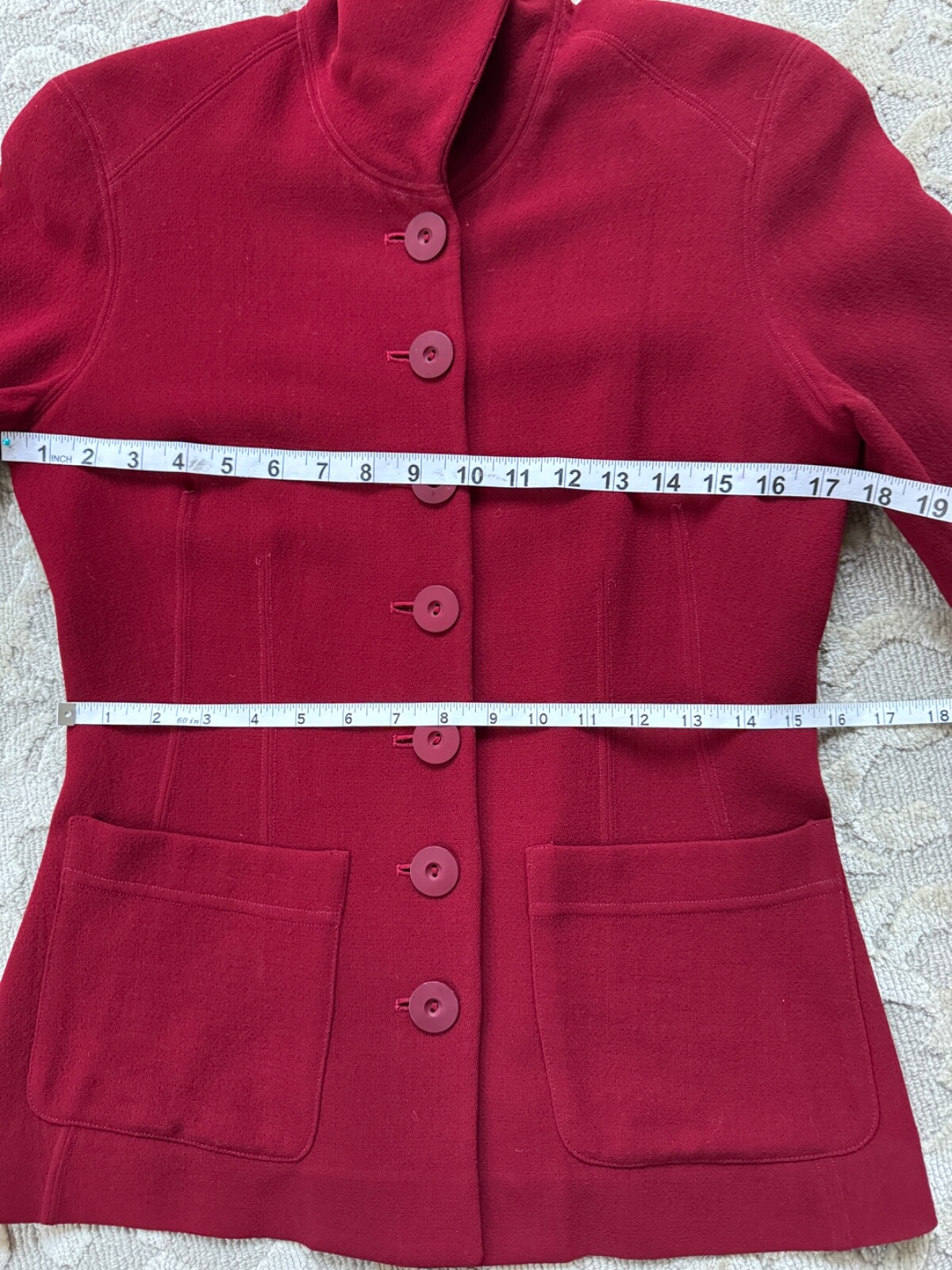 Donna Karan New York Vintage Dark Red Fitted Blazer