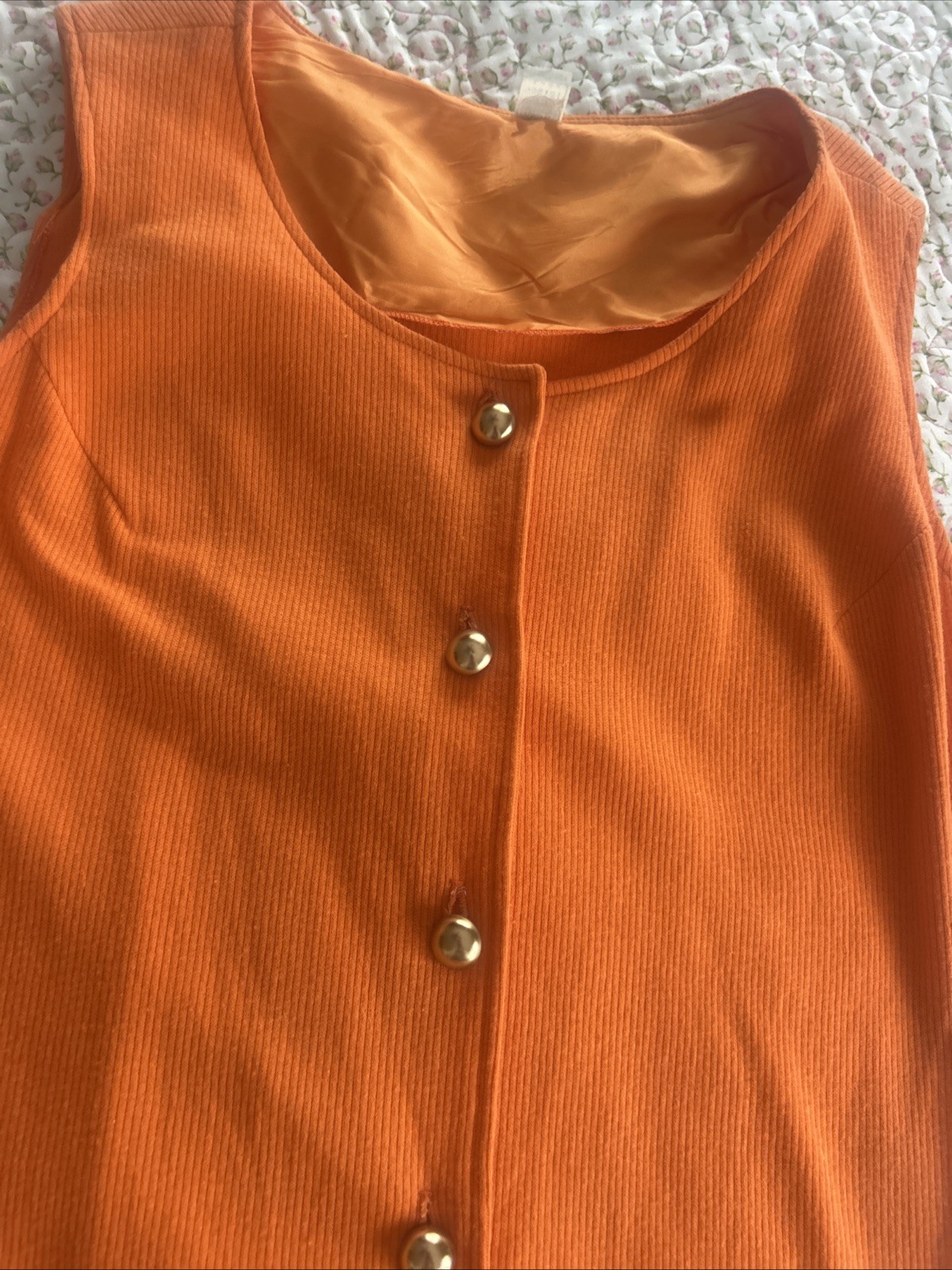 1960s vintage BeeDee JRS Shift Dress Orange And Plaid Original Paper Tags Sz 15