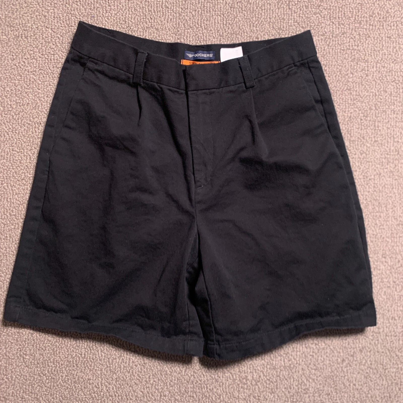 Vintage Shorts Dockers Women 6 Stain Defender Black High Rise Pleated