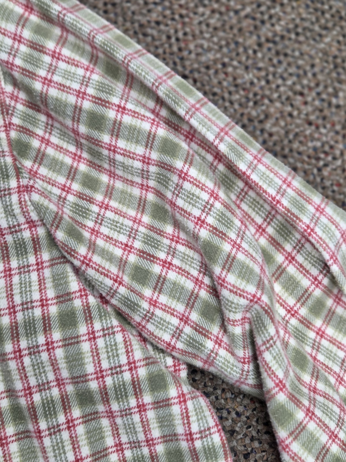 Vintage Woolrich Womens Extra Large XL Plaid Green Red Flannel Long Sleeve Shirt