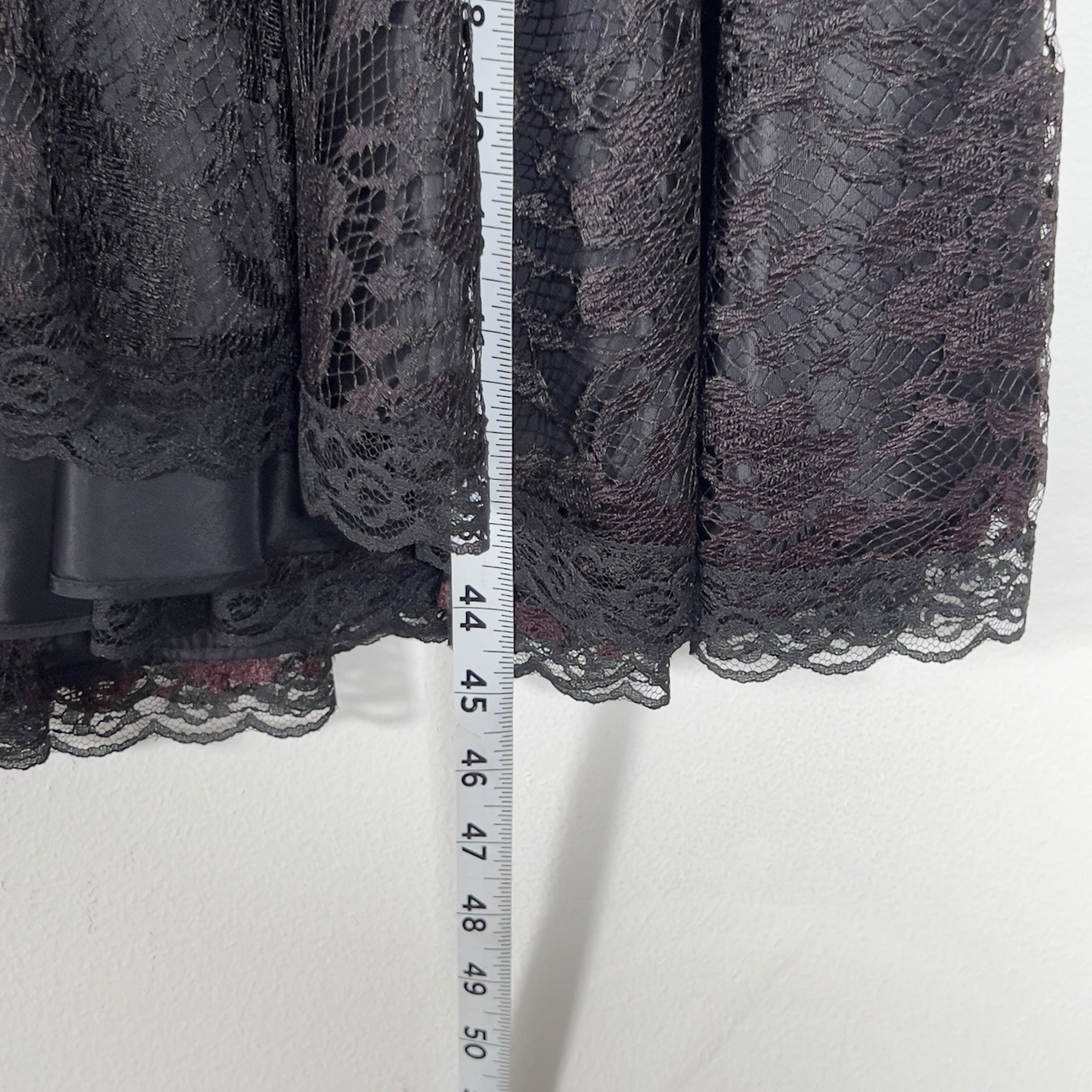 Vtg HW Collections Sequined Lace Overlay Midi Dress Sz S/XS Black Scoop Back