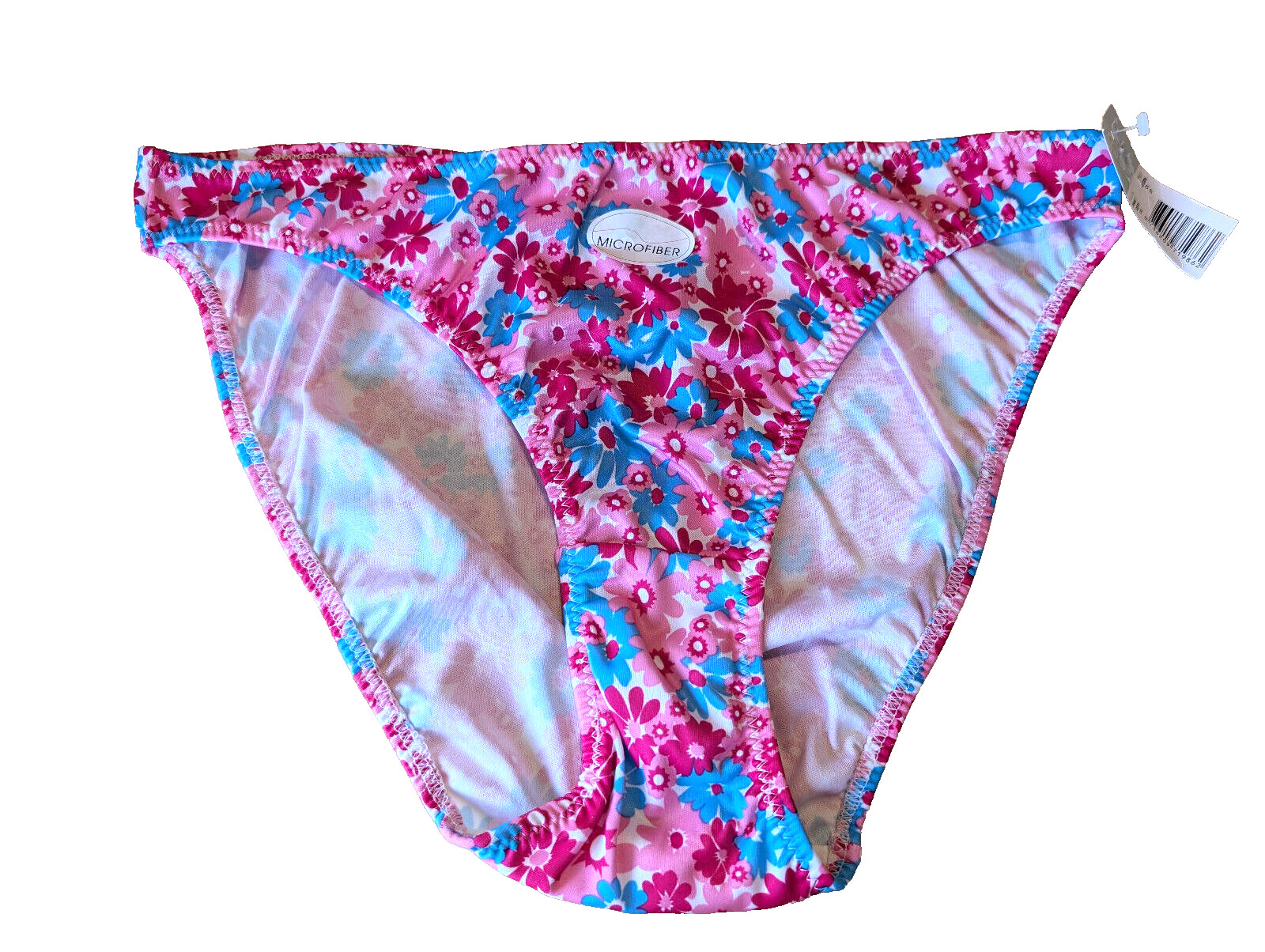 Vtg Y2K St Eve Intimates XL Panty Hong Kong Pink Floral Bikini Hi Cut Silky New