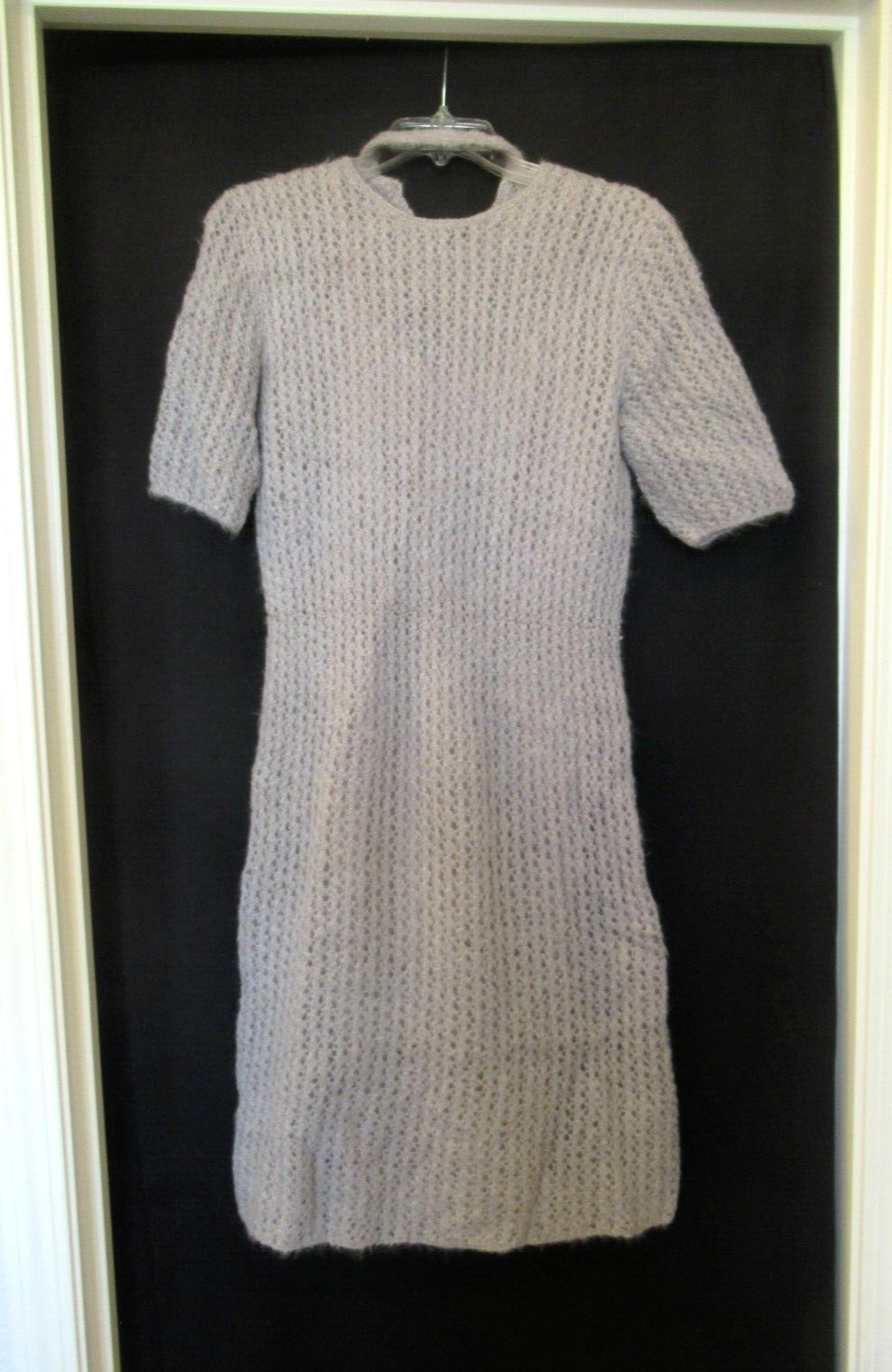 Gray knit shift dress and matching slip, c. 1960s, 32″ chest