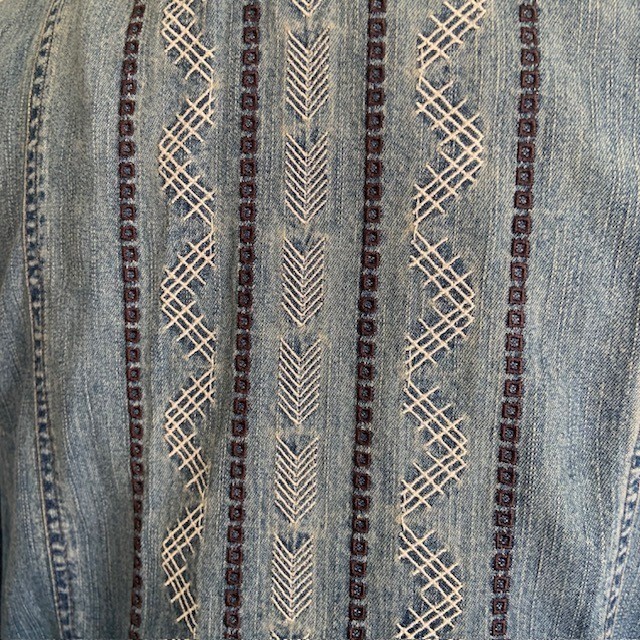 Cruel Girl Denim Vest XXL Embroidered Western Boho Cowgirl Chic Country Concert