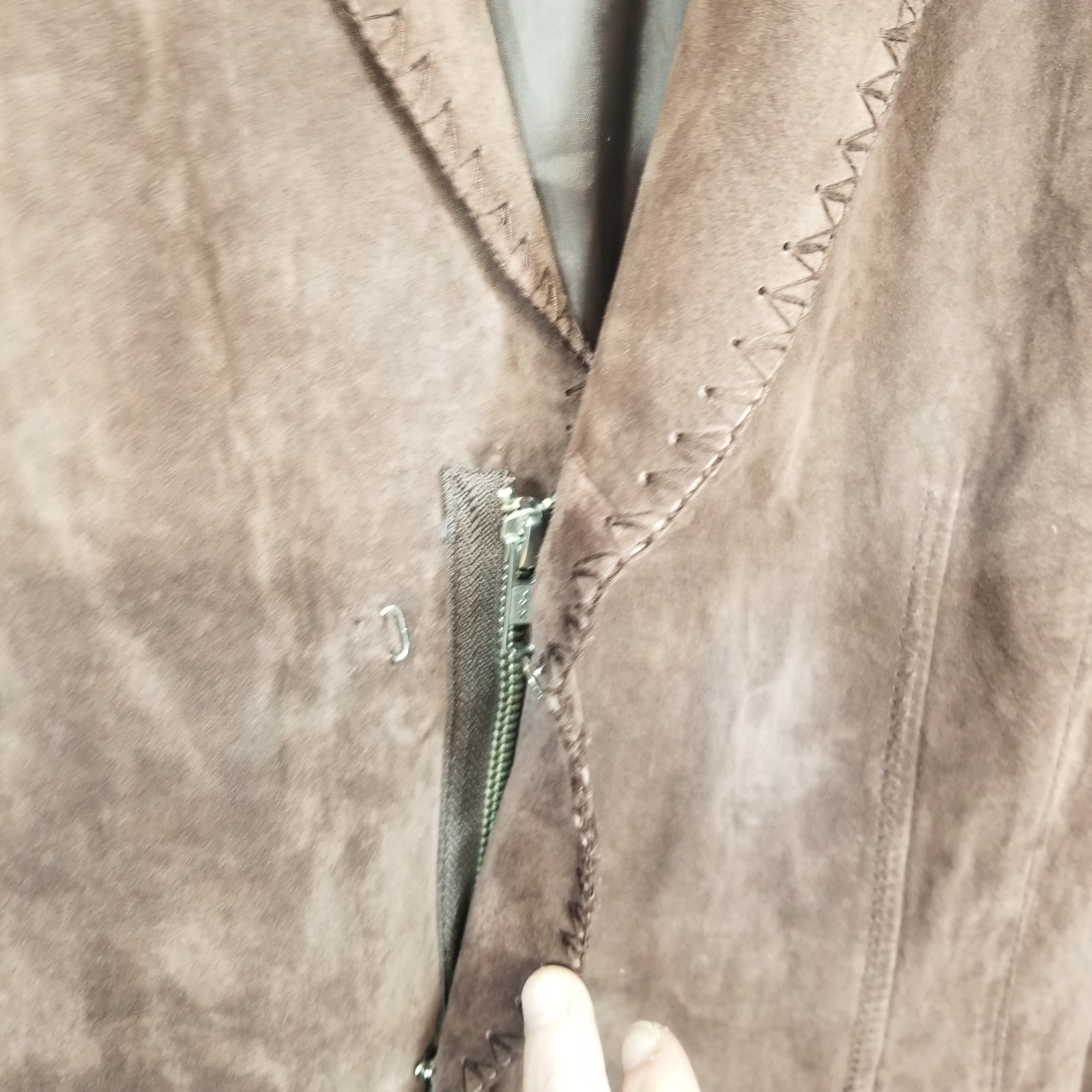 VTG Newport News Chestnut Brown Genuine Suede Womens Sz 16 Stylish Blazer