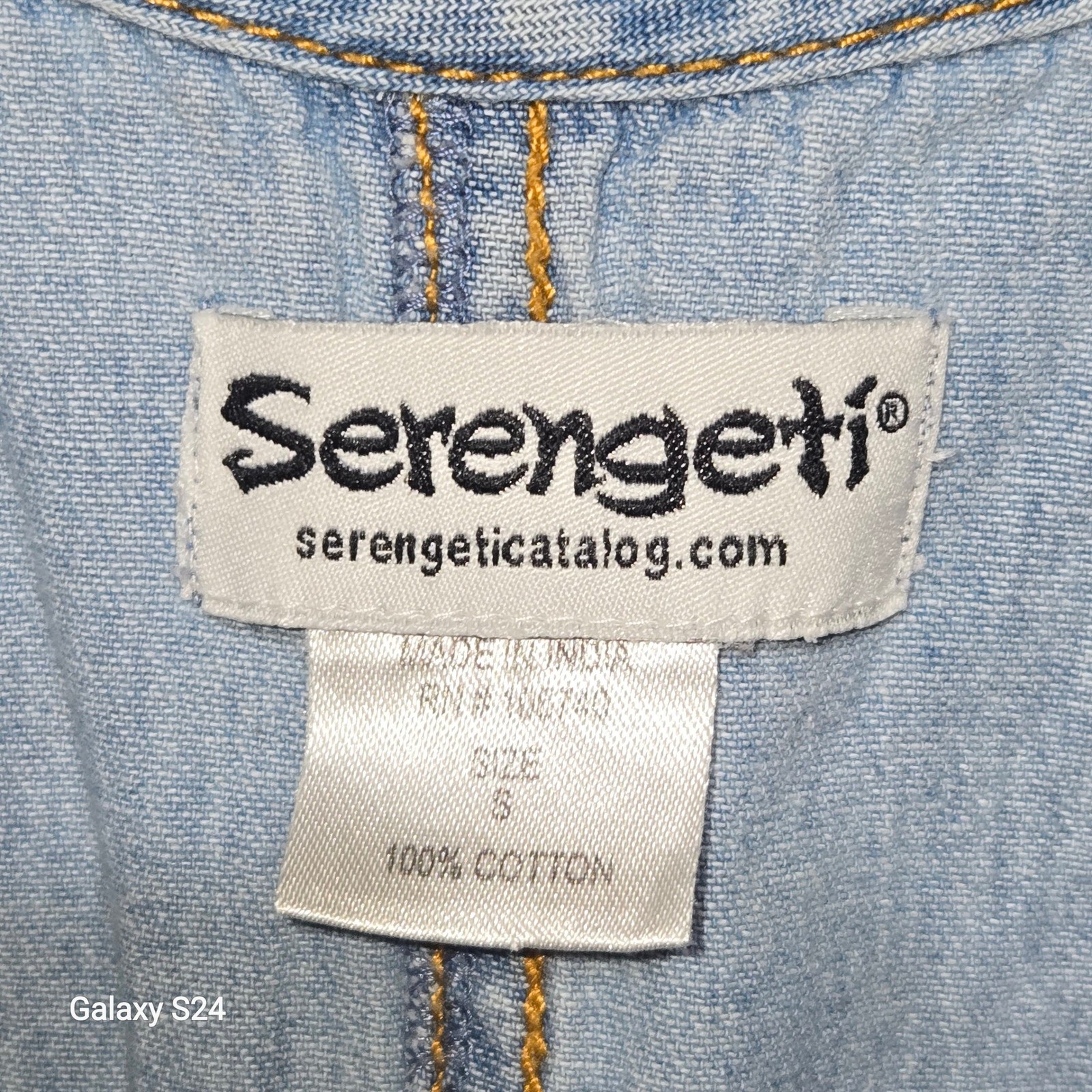Serengeti Womens Light Wash Denim Jumper Dress Cotton Blue Sleeveless Size S