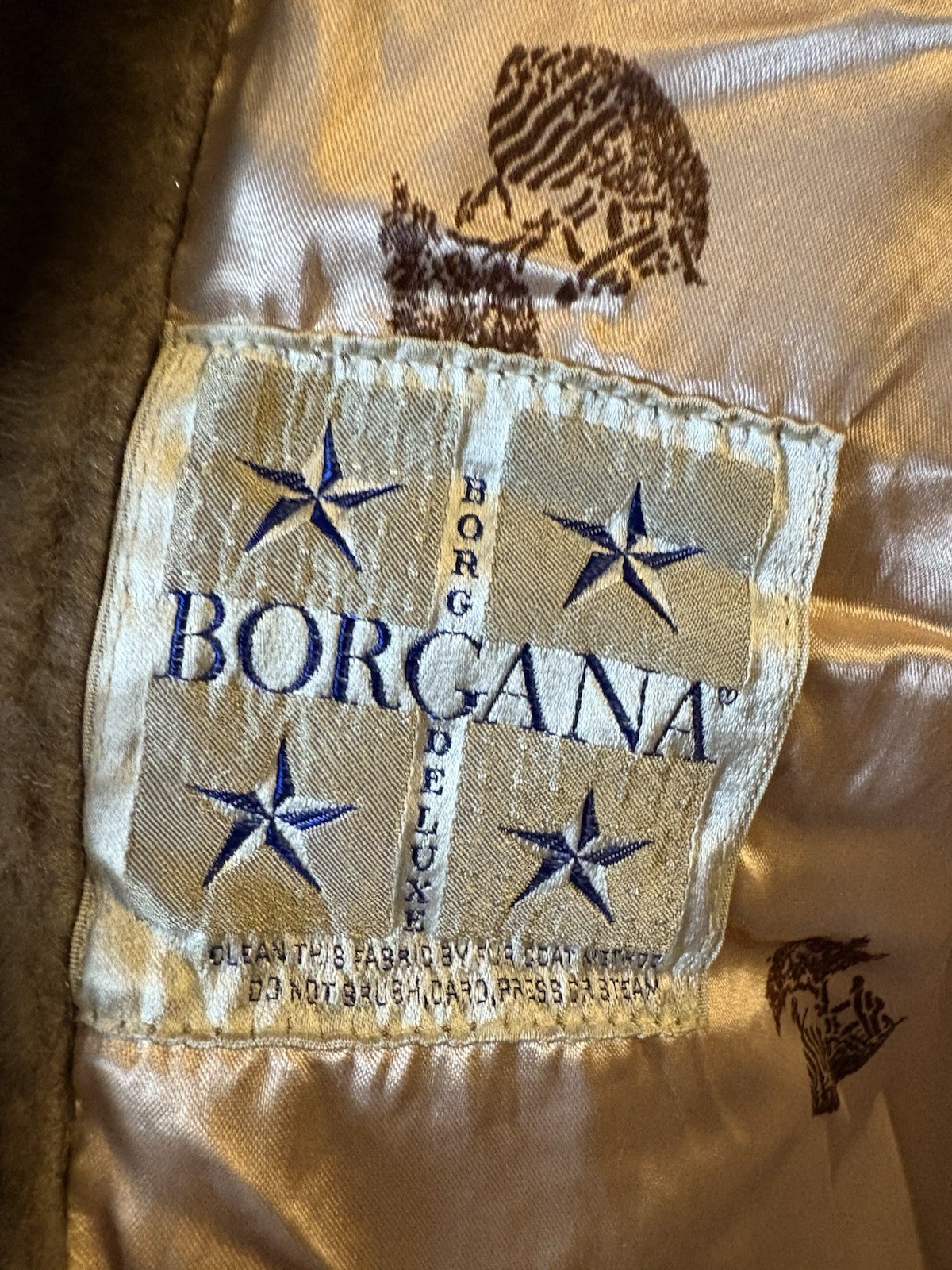 VINTAGE BORGANA Borg Deluxe Faux Fur Jacket Sz Medium – Med. Brown Two Tone