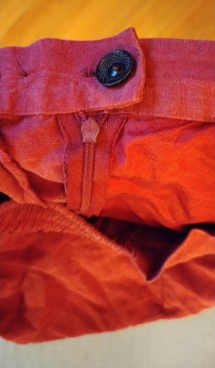 80’S ELIZABETH BY CLAIBORNE DARK RED SILK / LINEN SHORTS SZ 20P Waist 34 VG Cond