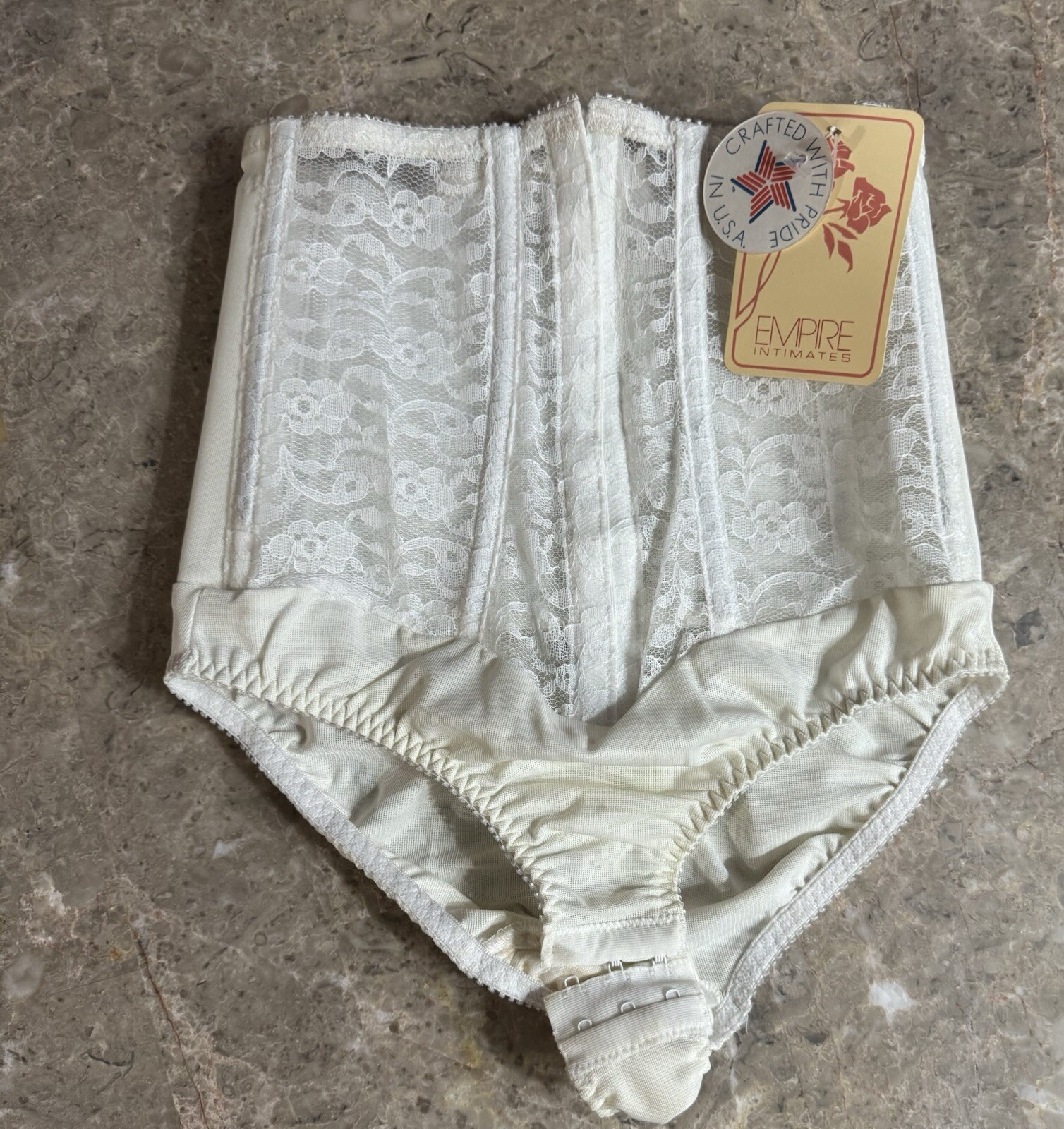 VINTAGE EMPIRE INTIMATES PANTY GIRDLE! LACE , FRONT HOOK , HOOK CROTCH SIZE 26