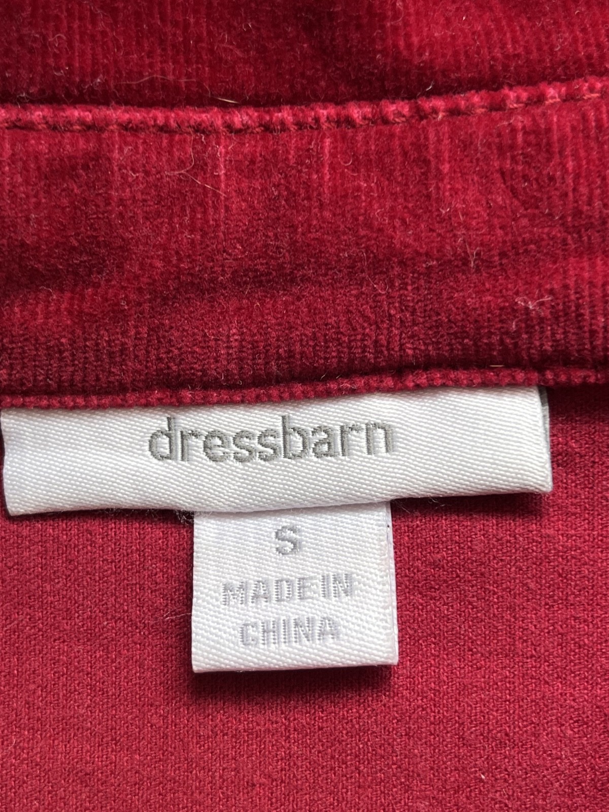 Dressbarn Dark Red Pincord Shacket Snap Front Stretch Vintage 90s Sz S
