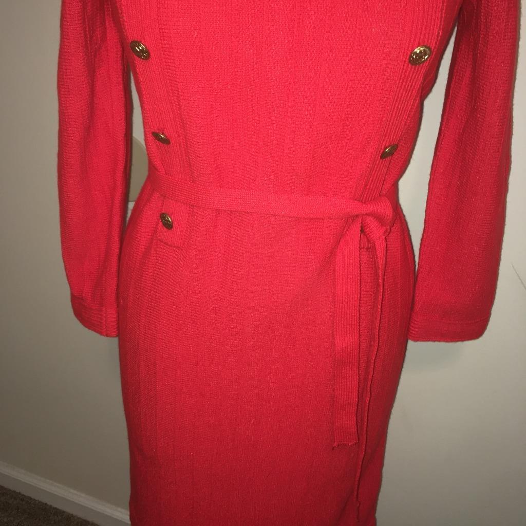 Caledonia Vintage 1960’s Red Knit Sweater Dress 6