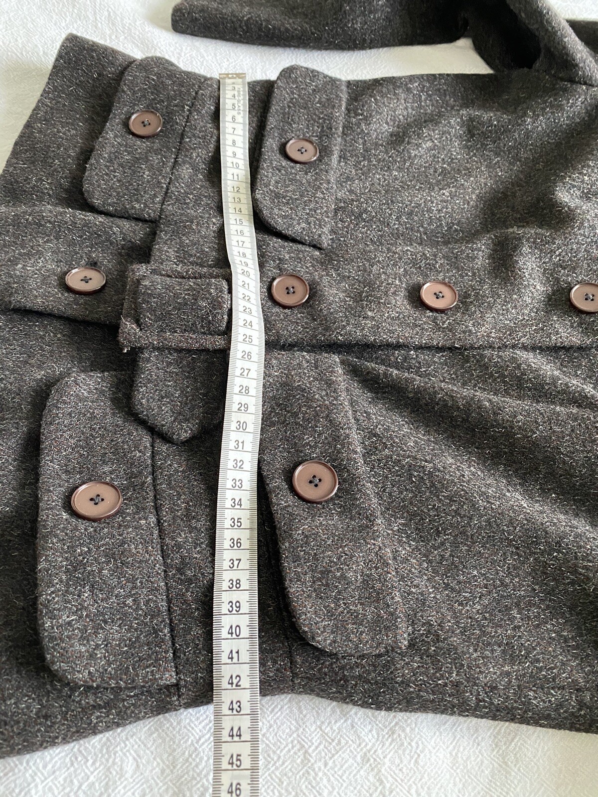 Vintage 50s 60s Sz S Sybil Zelker Polly Peck Wool Velvet Jacket Belt Grey Short