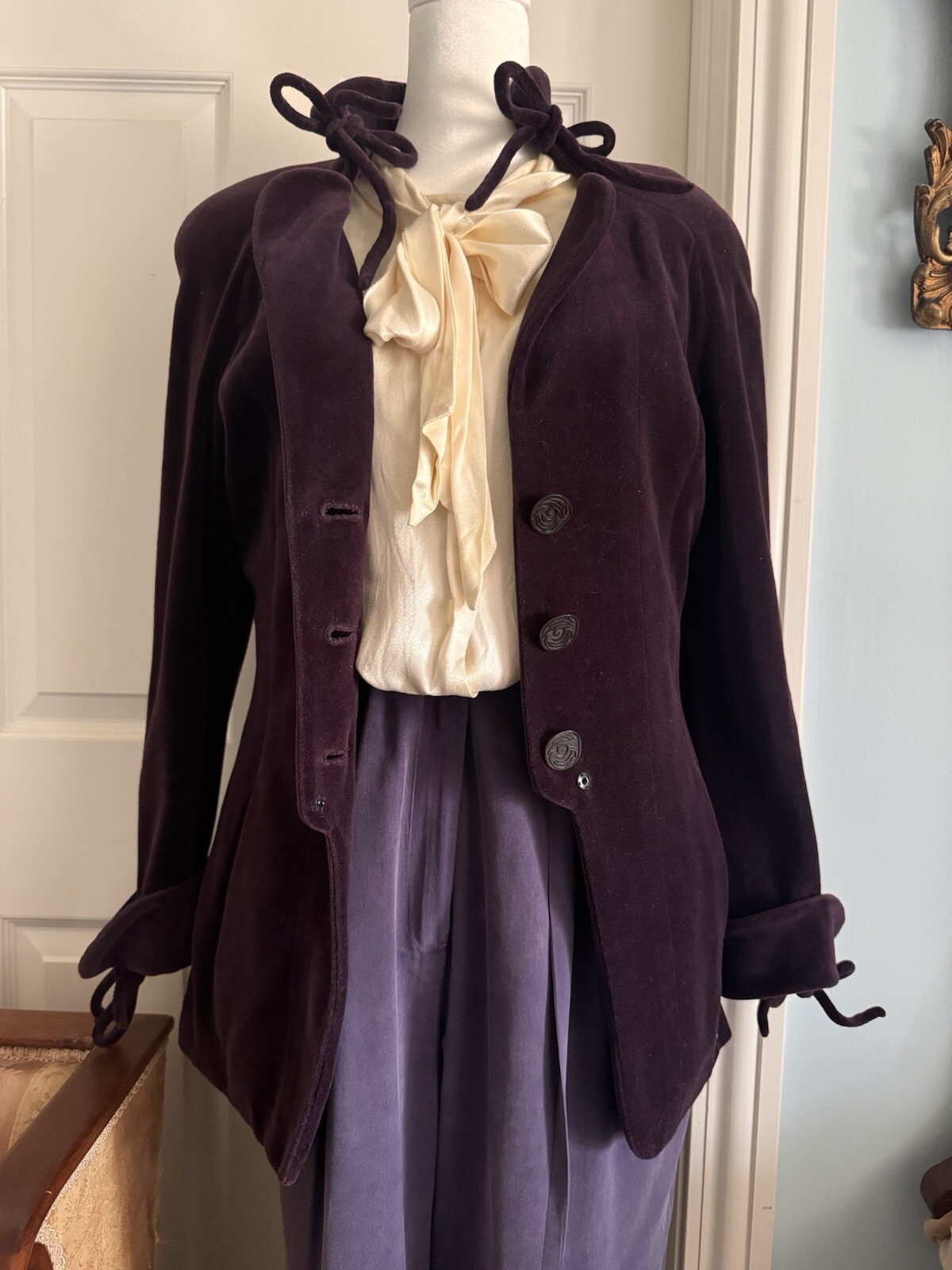 Vintage Chloe Velvet Jacket Purple Rare Find SM