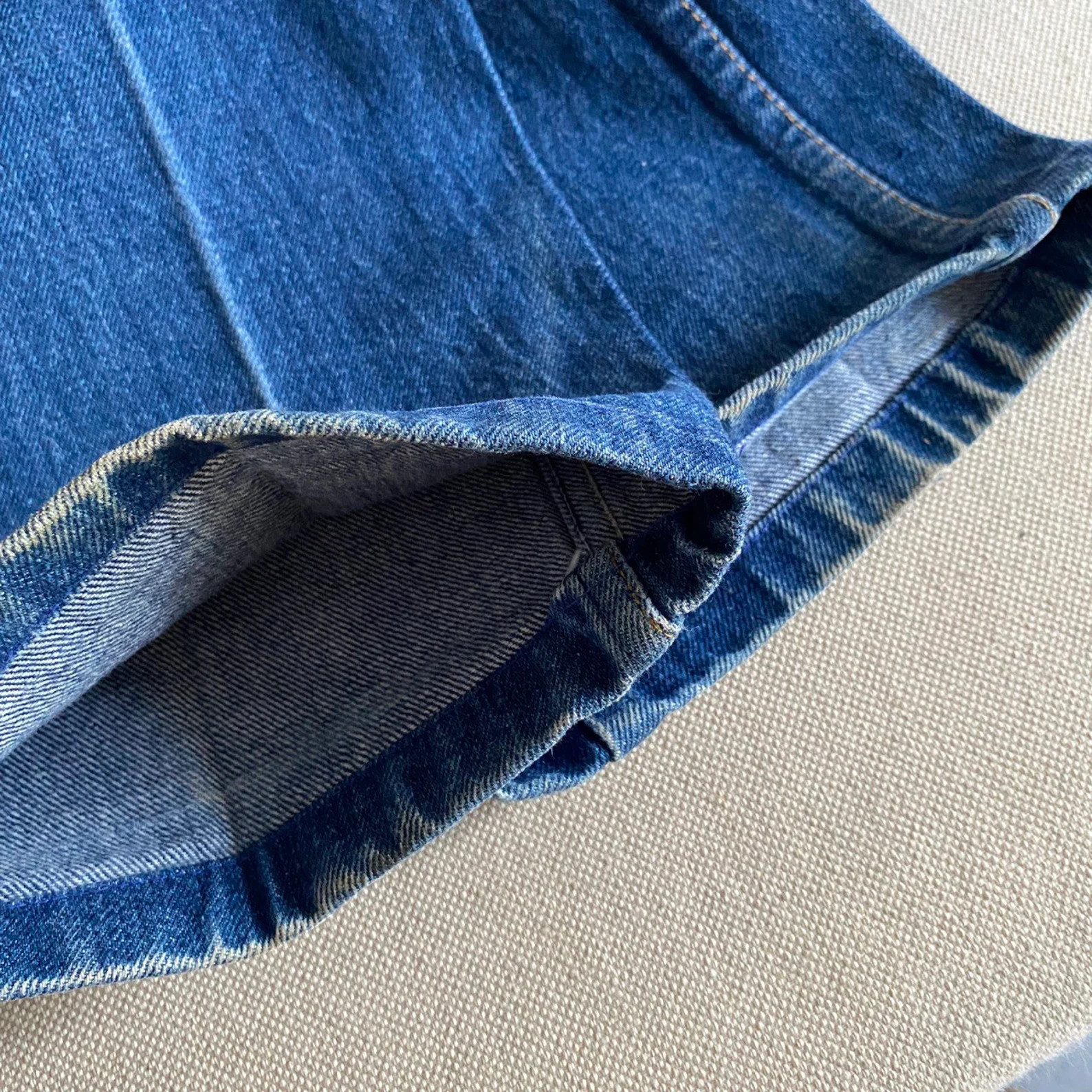 70s vintage Levis blue denim jeans made in USA talon 42 zip
