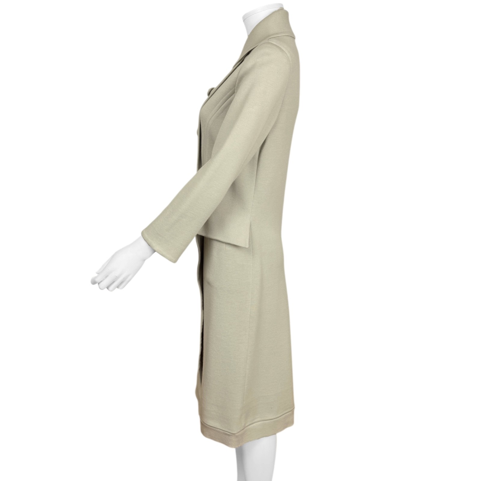 Vintage Gino Paoli Wool Coat Italy Double Breasted Knit Tailored Midi
