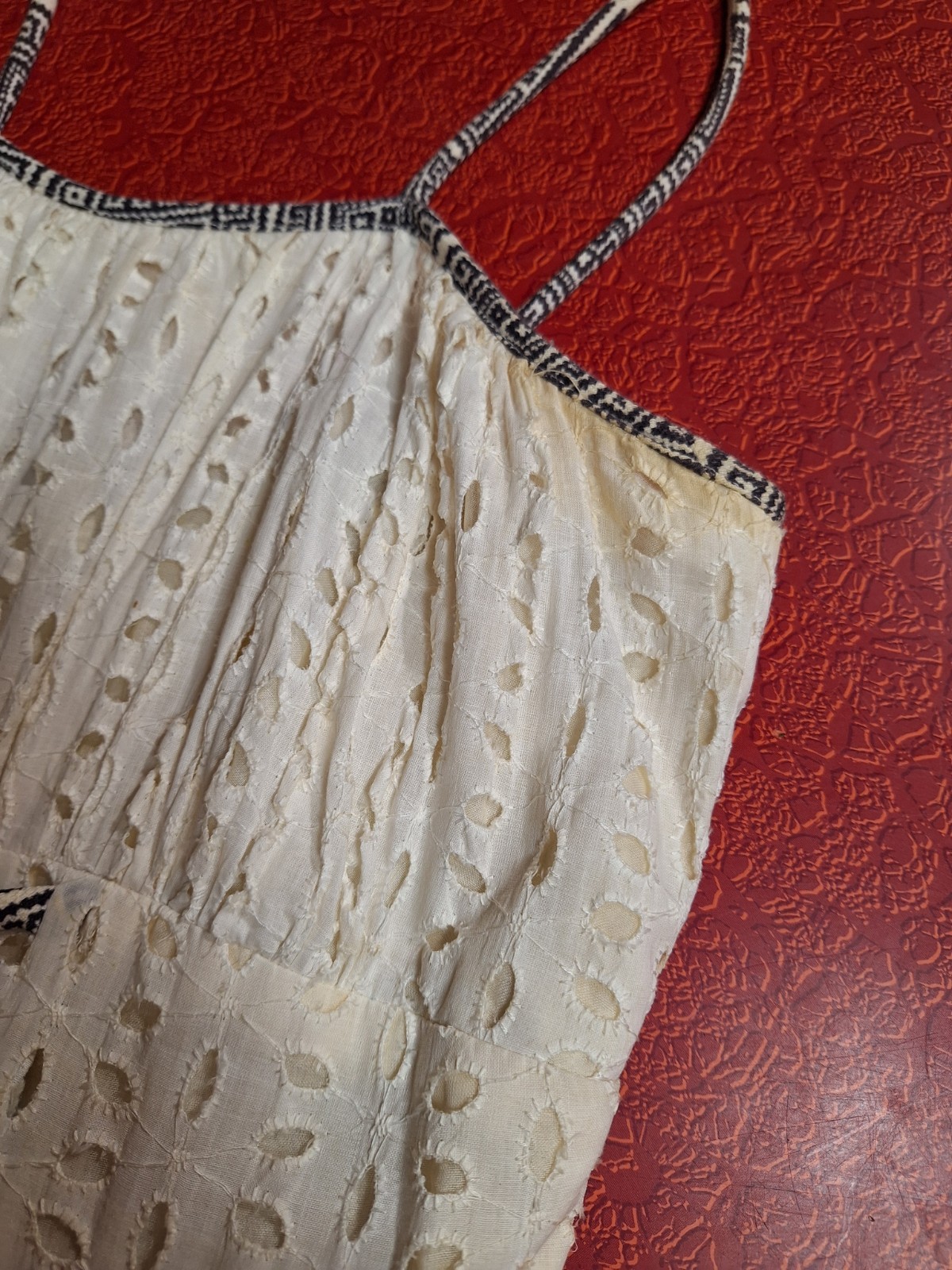 True VTG Mid-century Mod 1960s Sa’bett of California Eyelet Sundress S Dress 60s