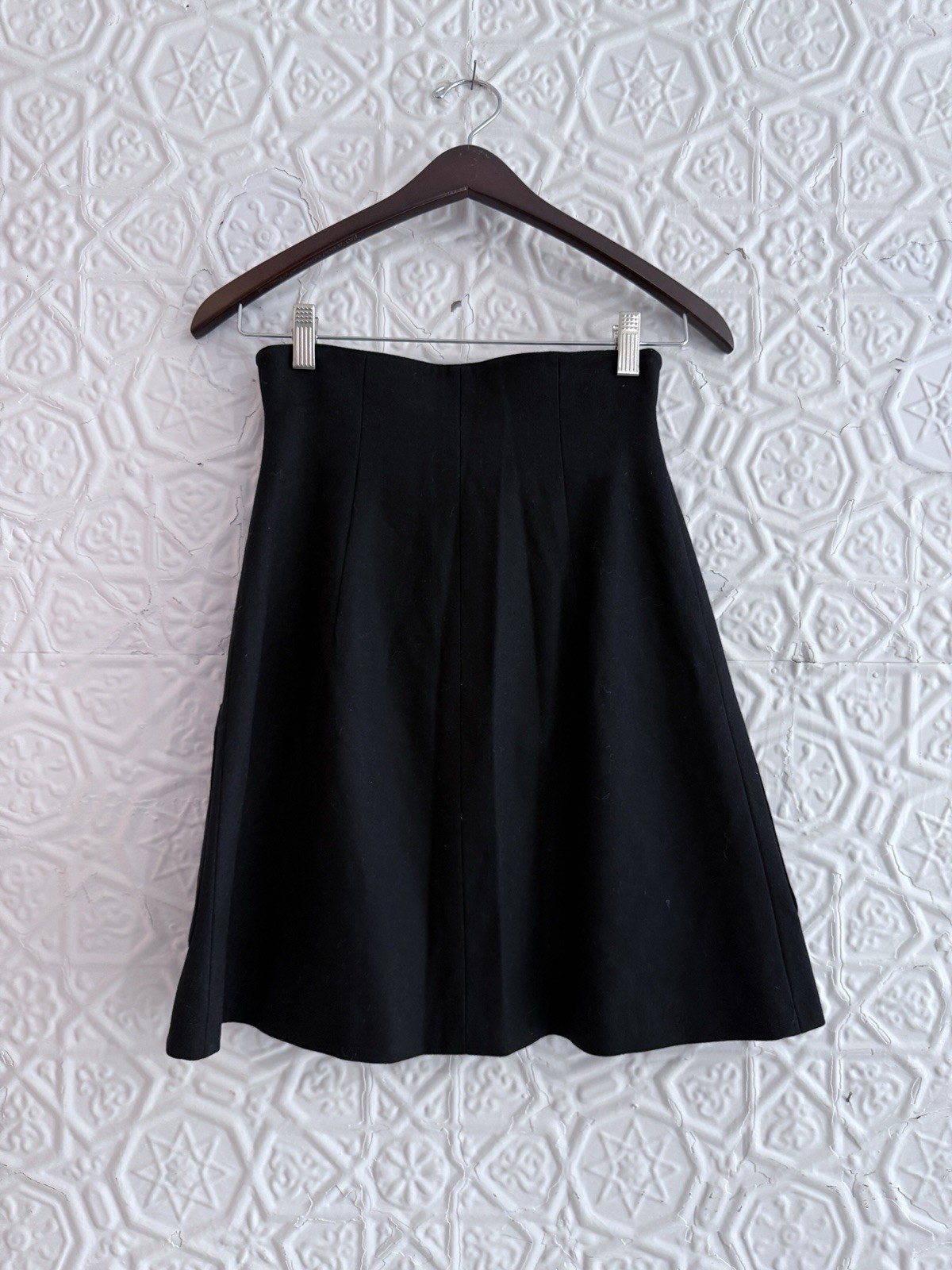 Vintage State of Claude Montana Wool Mini Skirt-Black-90s-Y2K-Minimalist-Design