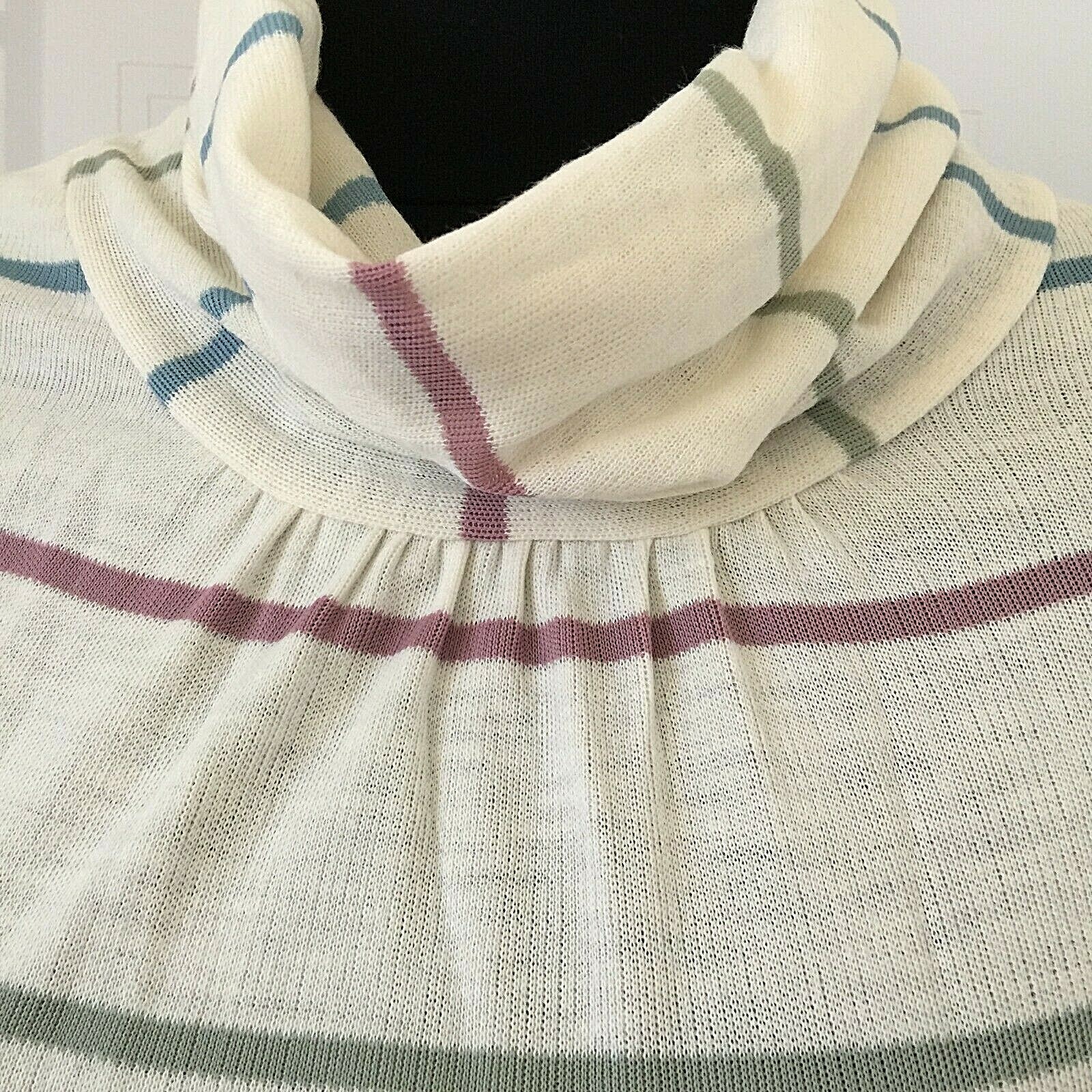 Vintage 1970 Helen Kay for Lucky Tops Sleeveless Stripe Cowl Neck Top Dead Stock