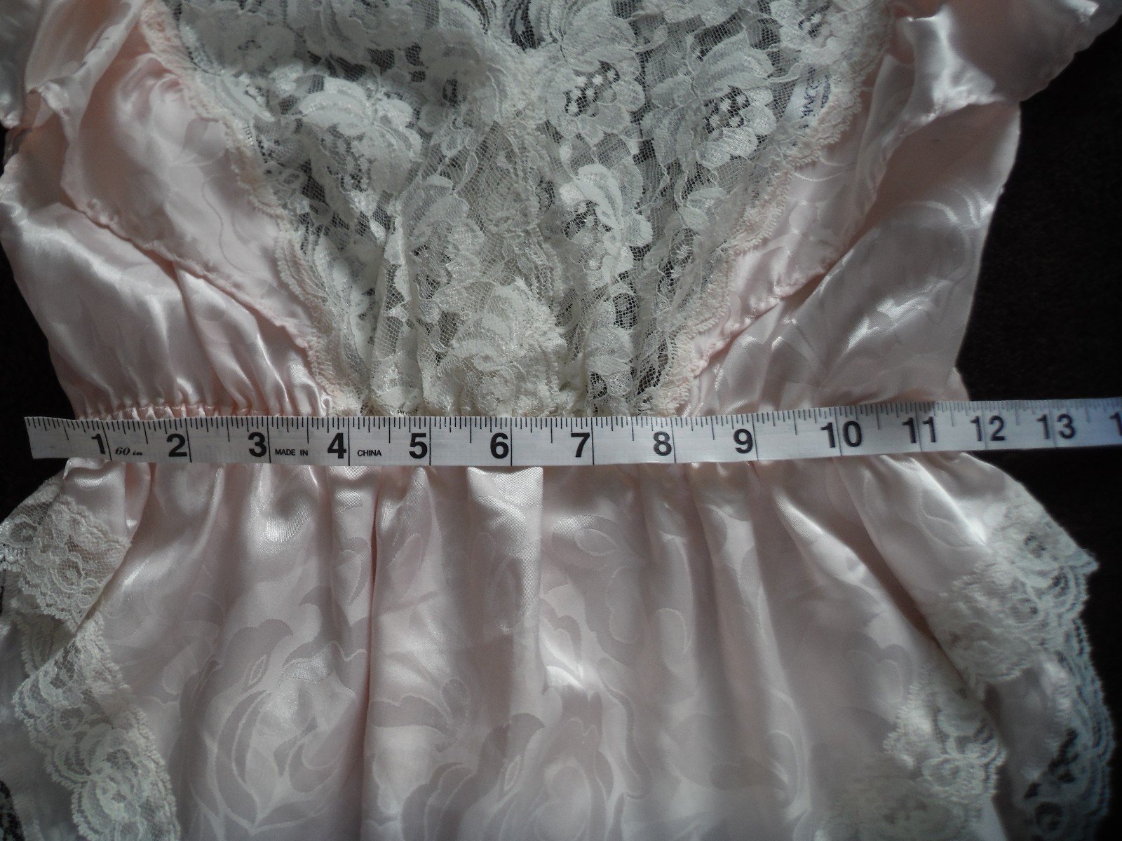 Gorgeous LILY of FRANCE Teddy Vintage New Pink w/lots of Lace Trim Sexy! Medium