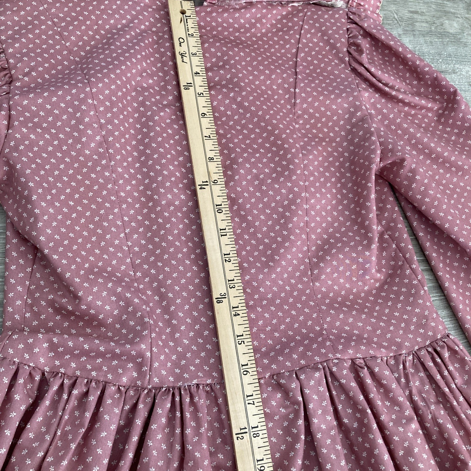 Vintage Hand Made For My Special Little Girl Prairie Dress Sz M Pink Floral Midi