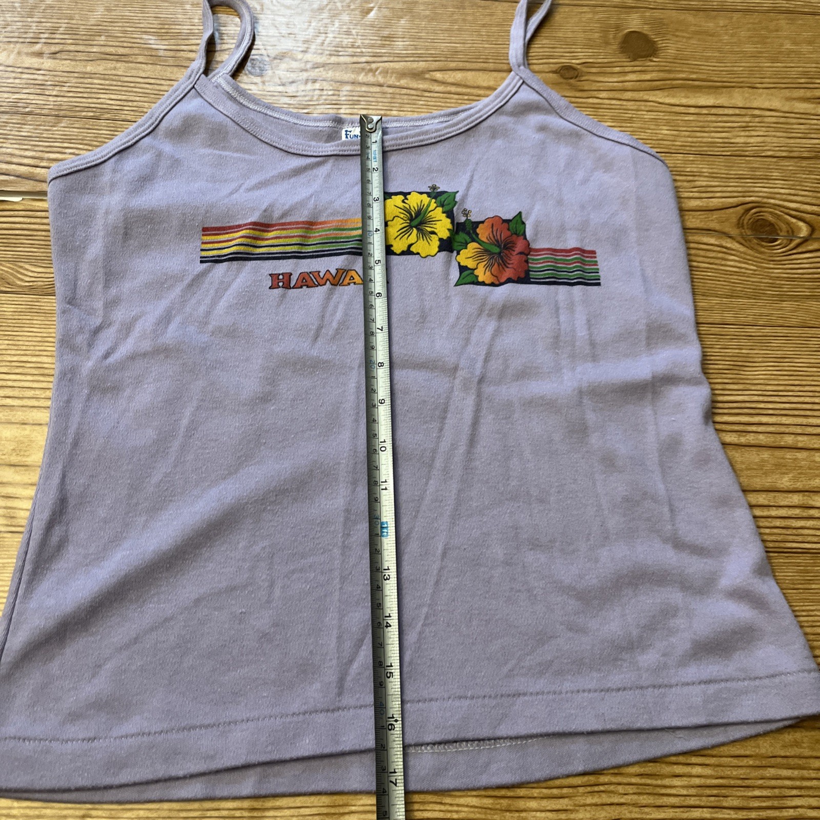 Vintage 80s Fun-Tees Hawaii Floral Blossom Women’s Tank Top T Shirt Size XL