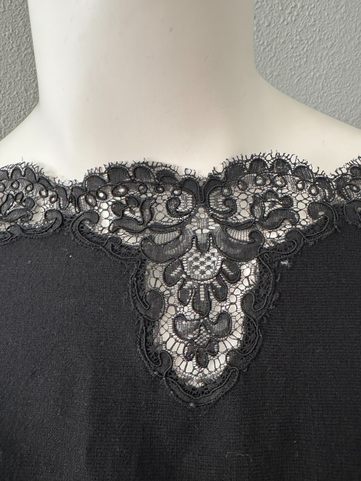 Vintage 60s Black Plunging Bow CHARLES COOPER Cocktail Party Dress M