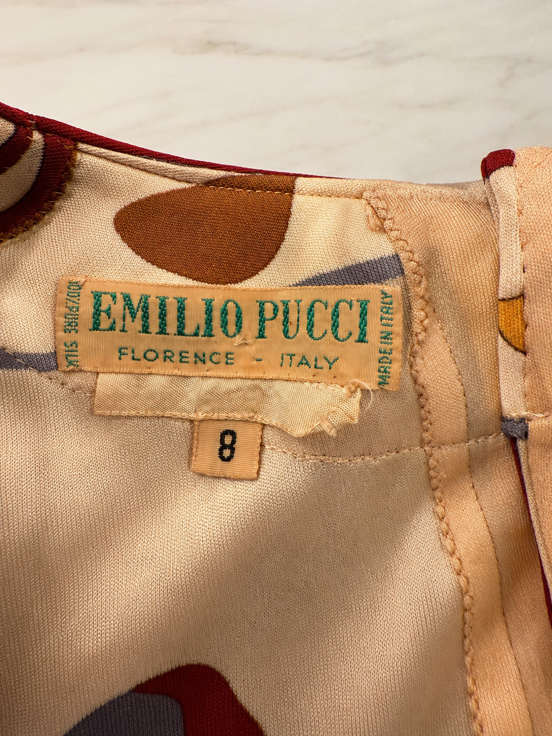 AUTHENTIC VINTAGE EMILIO PUCCI 100% SILK DRESS – SIZE 8 – FLORENCE, ITALY