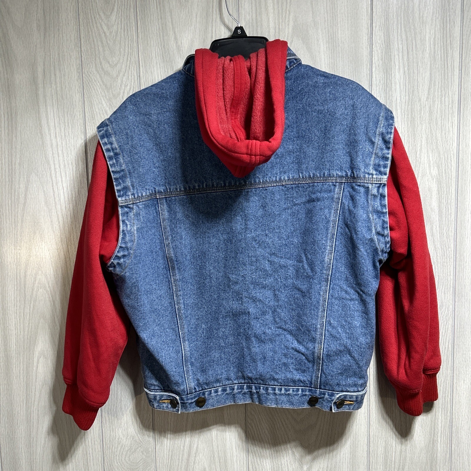 Out Brook Vtg 90s Grunge Denim Jean Hoodie Vest Jacket Coat Women’s Size Medium