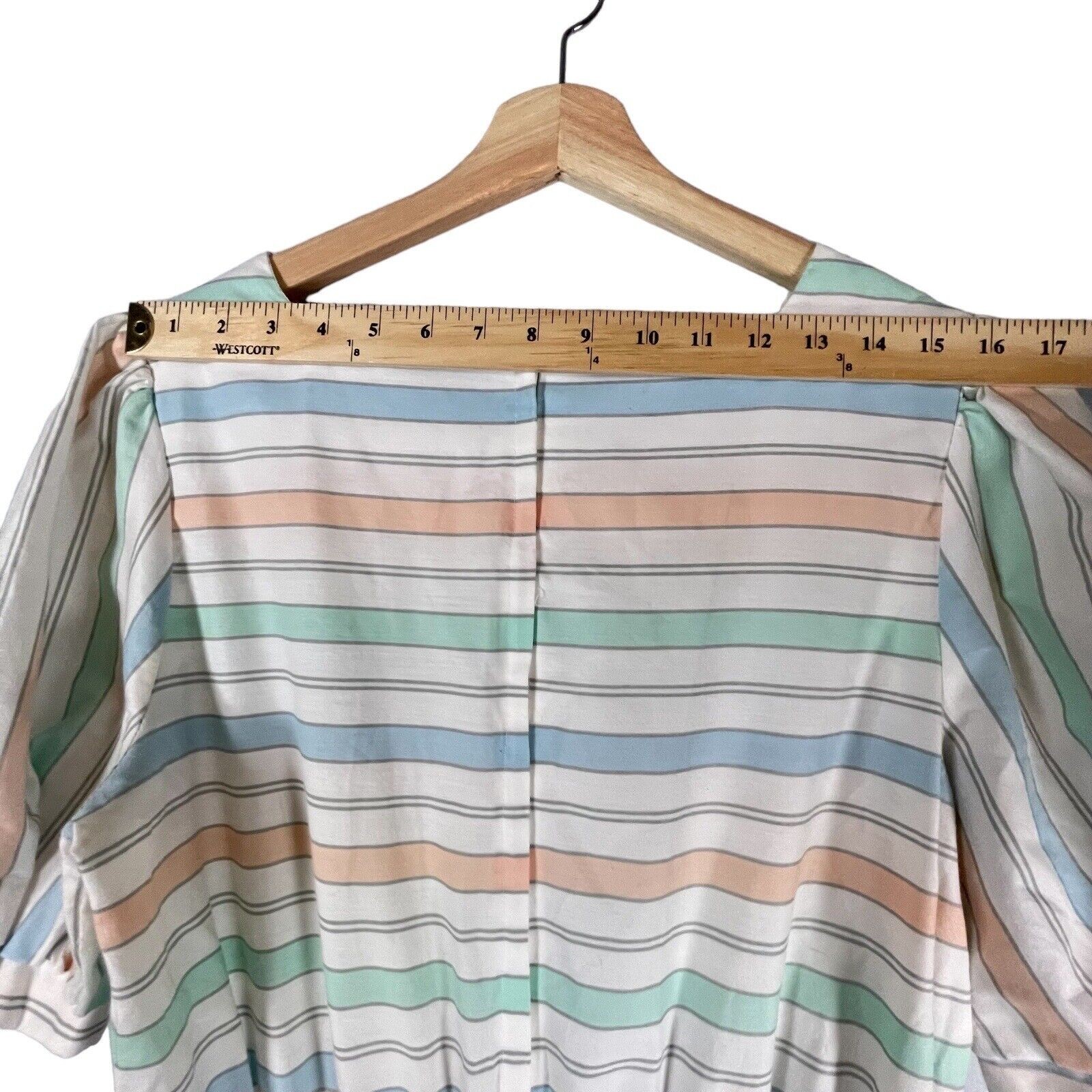 Vintage AMY DEB 70s 80s Pastel Striped MIDI Dress WOMENS SIZE MEDIUM Classic
