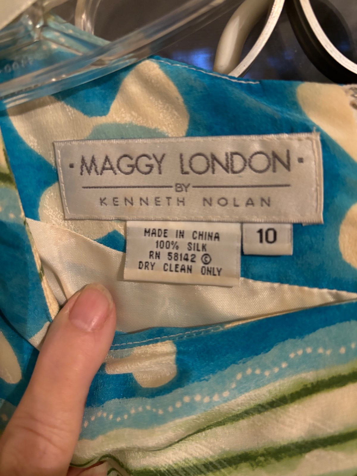 Vintage Retro Maggy London By Kenneth Nolan 100% Silk Boho Mod Floral Dress Sz 4