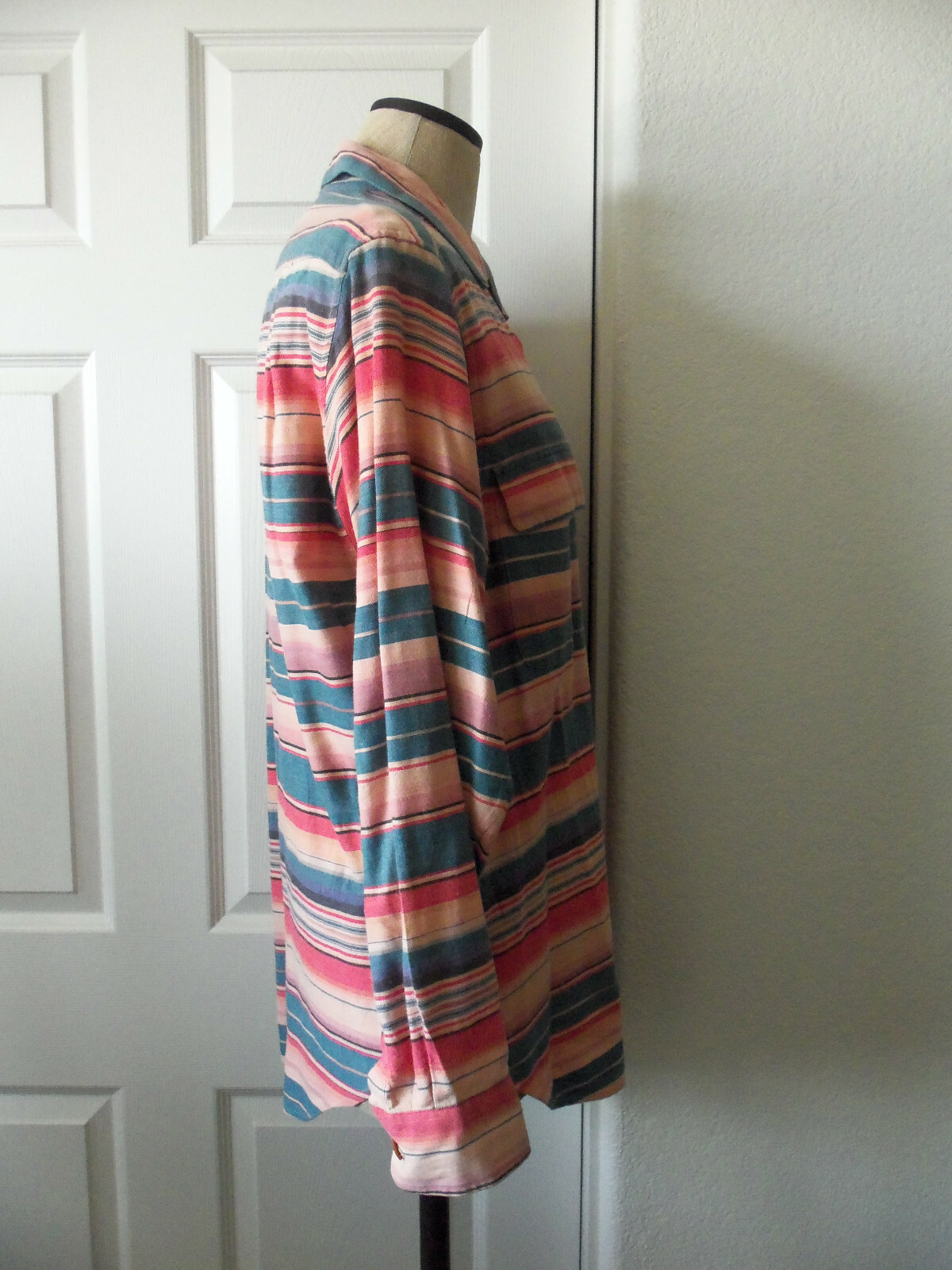 Vintage Ralph Lauren Country Multicolor Stripe 100% Cotton Long Sleeve Shirt – L