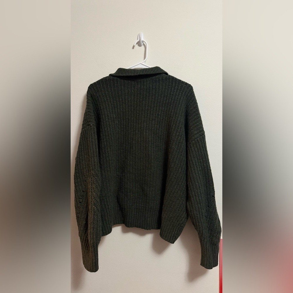 Old Navy – Women’s Slouchy Dark Green V-Neck Sweater – Size Large