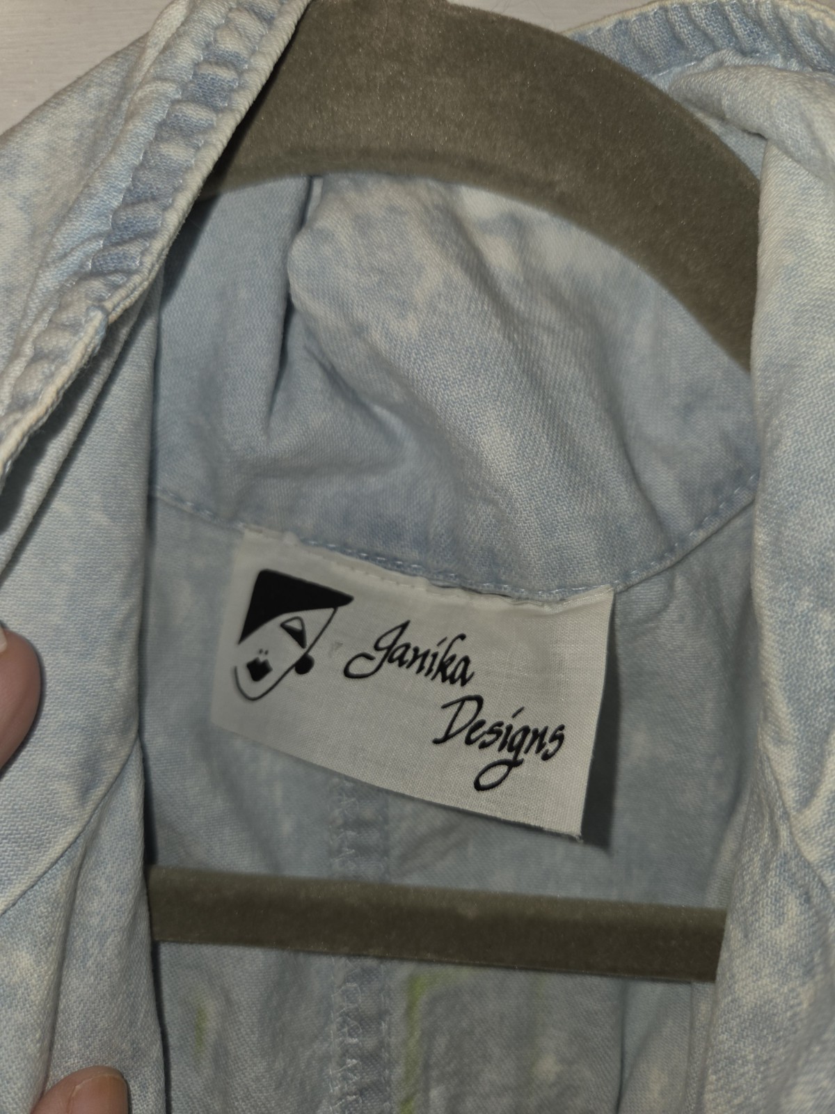 Vintage 80’s OOAK Handpainted Janika Designs Denim Jumpsuit. Fish. Art To Wear M