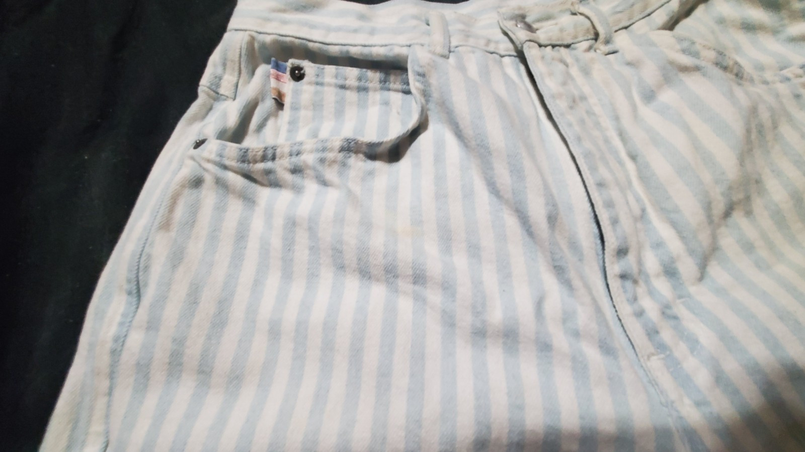 Vtg PS Gitano Blue White Striped Jeans 80s 90’s Proportionately Sized 12 Short
