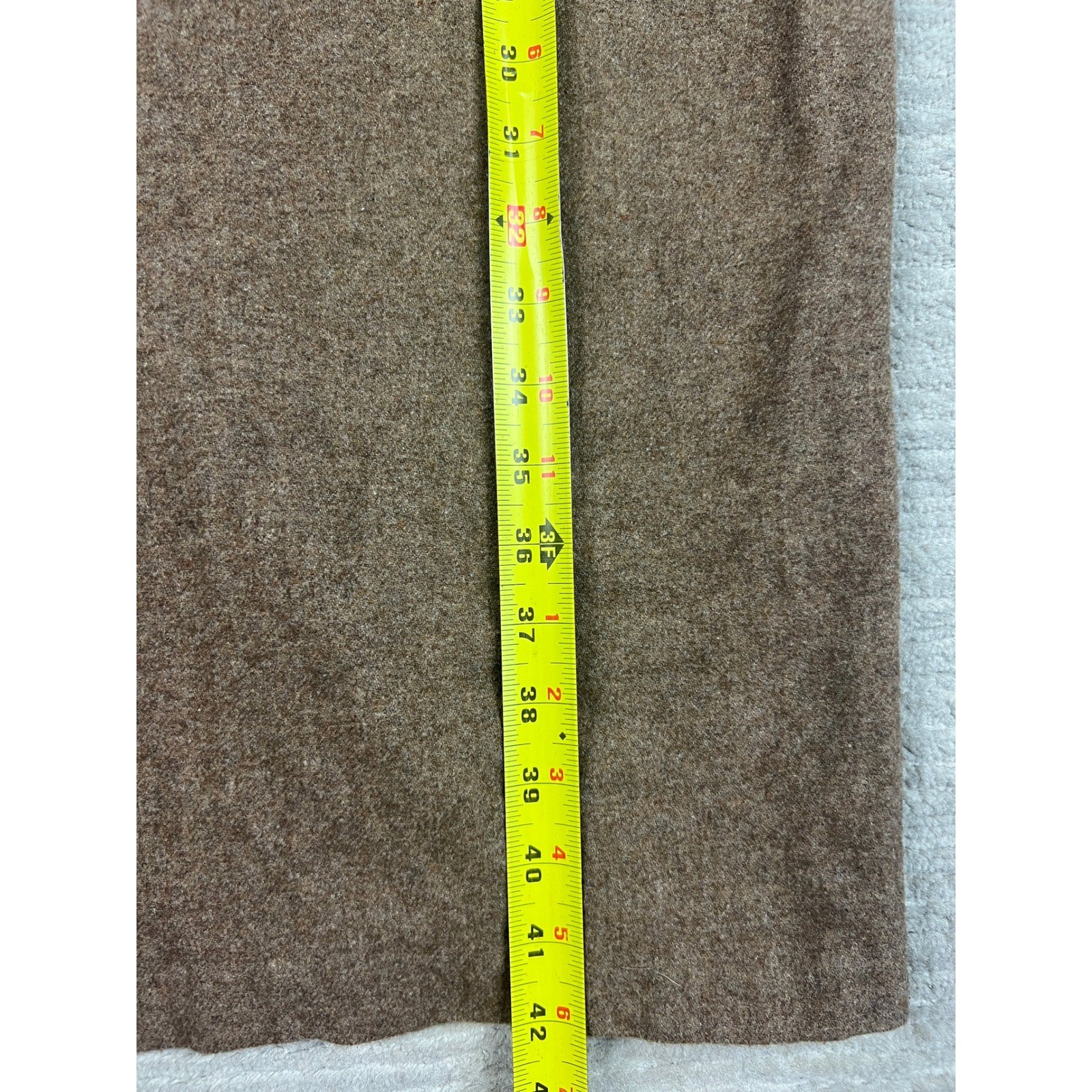 Harrods Dress Womens 38 Brown Wool Blend Midi Italy Cable Knit Button Detail