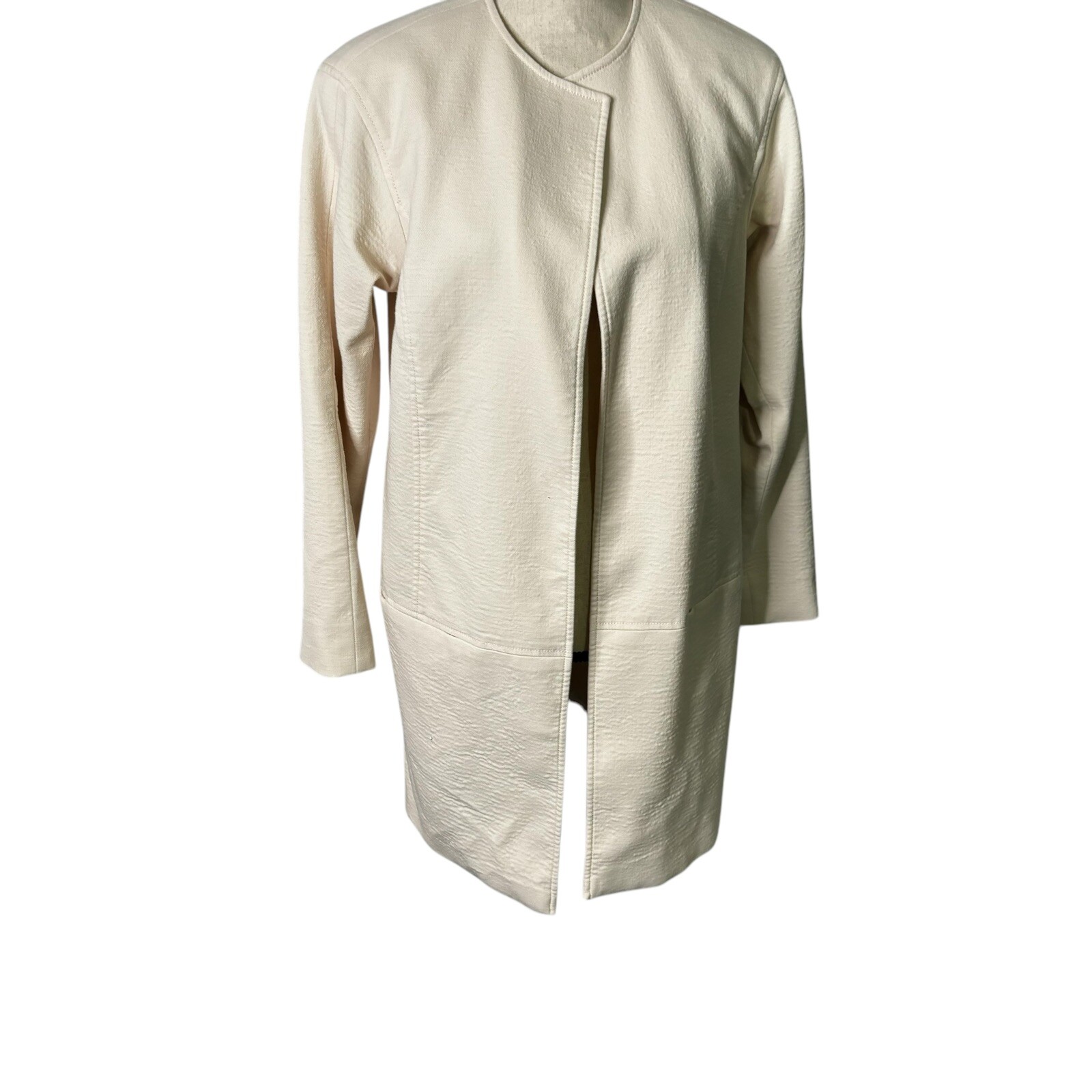 Worth New York Skirt Set Sz 8 Ivory Jacket Long Line Skirt Wool Blend 2 Pc READ