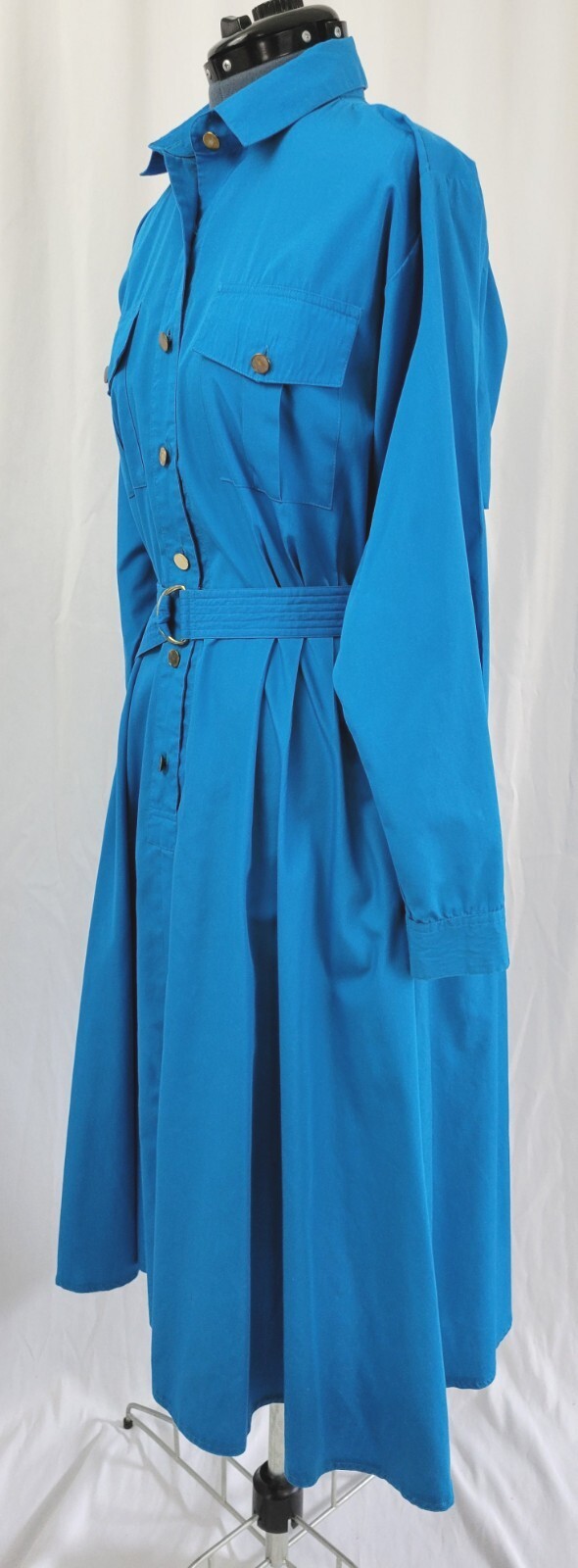 Vintage Darian Bright Blue Shirt Dress w Matching Belt Size 10