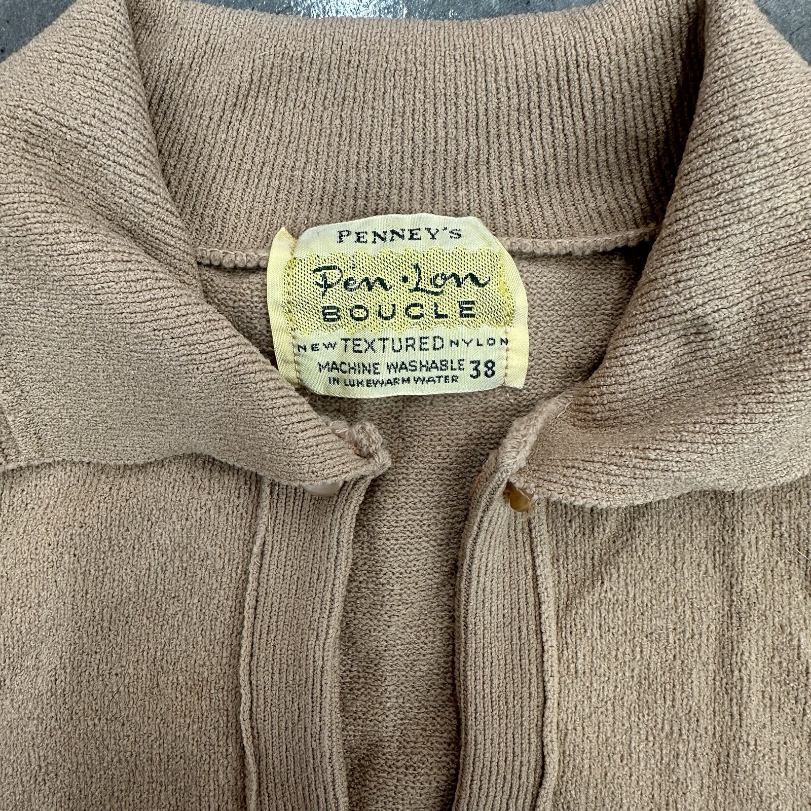 Vintage 70s Pennys Pen Lon Boucle Textured Nylon Size 38