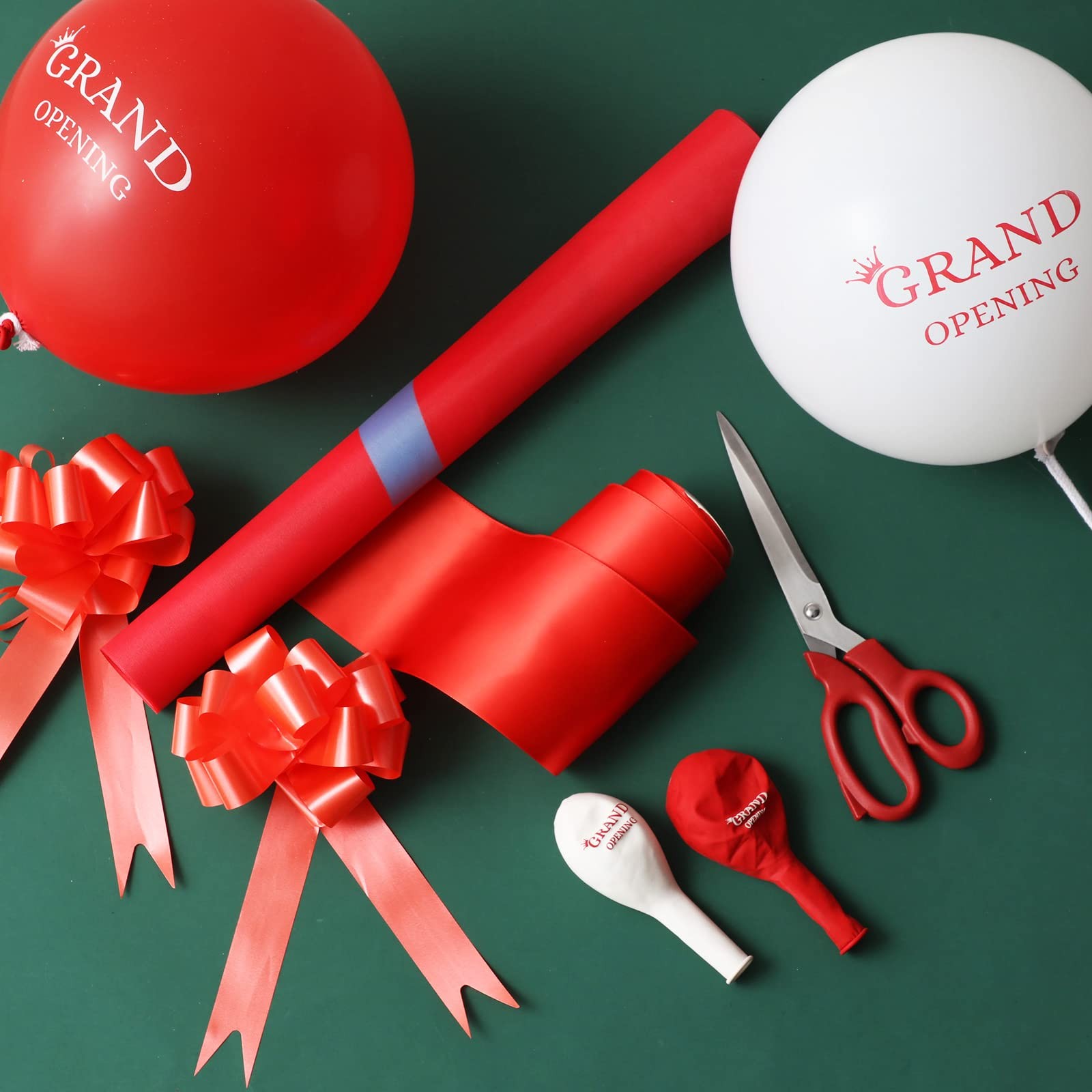 Grand Opening Ceremony Kit, Banner, Balloons, Scissors, Ribbon, Bows