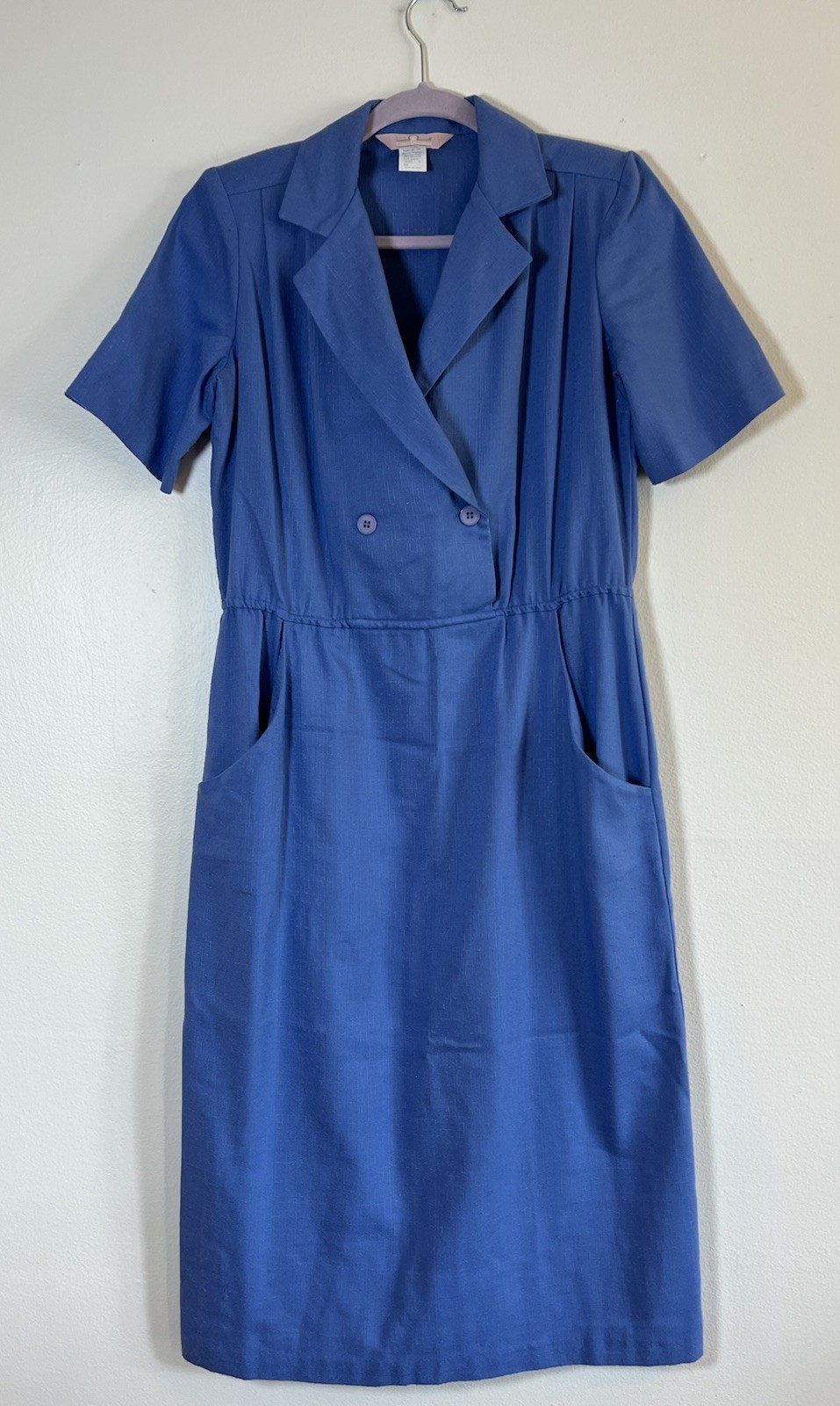 Vintage Classic Directions Dress 10 Blue Shirt Dress Casual Made USA