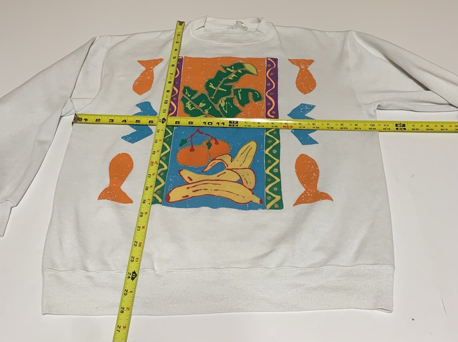 B.J. Design Concepts Vintage Sweatshirt Adult Unisex Size L Banana Orange