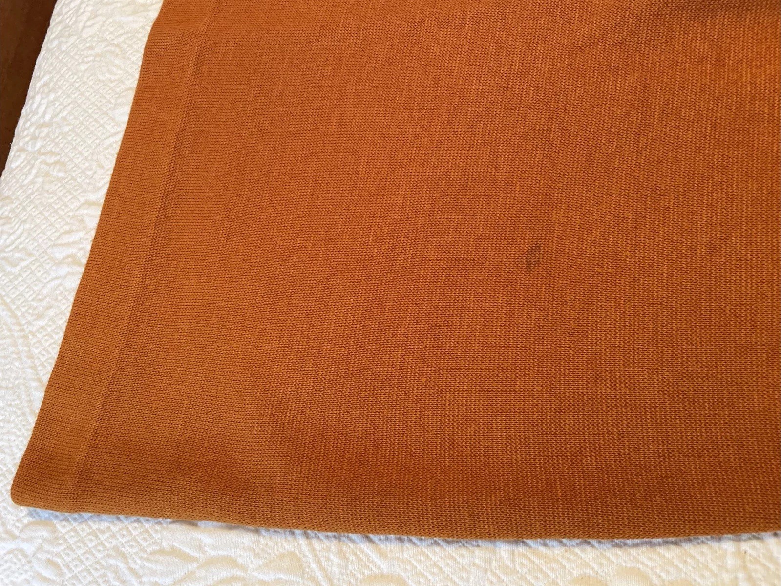 Vintage 1940s-50s Knit Cheerleader Set Burnt Orange & Black Sweater & Skirt