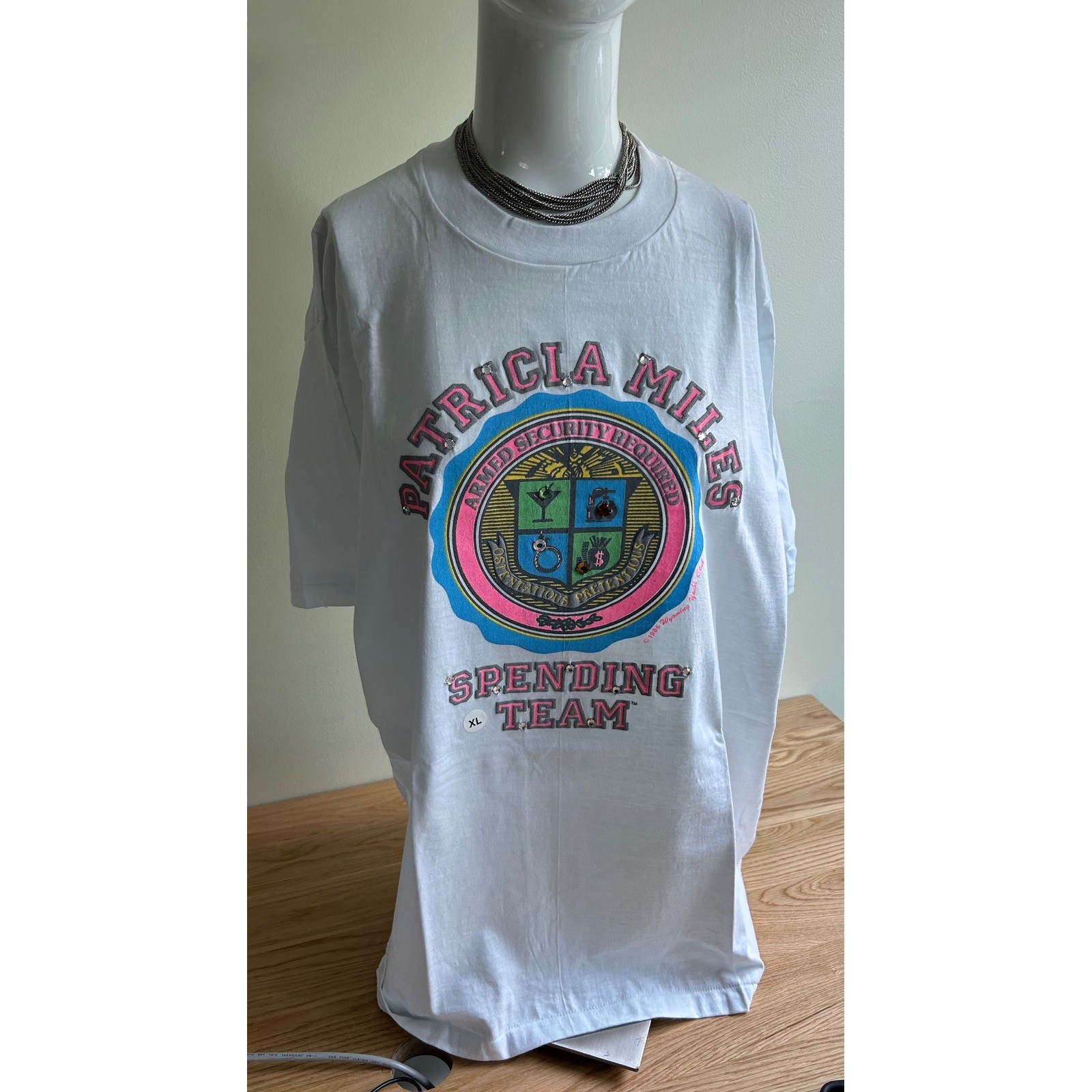 Wyoming Yacht Club 1986 Single Stitch T-shirt USA Patricia Miles spend Bling XL