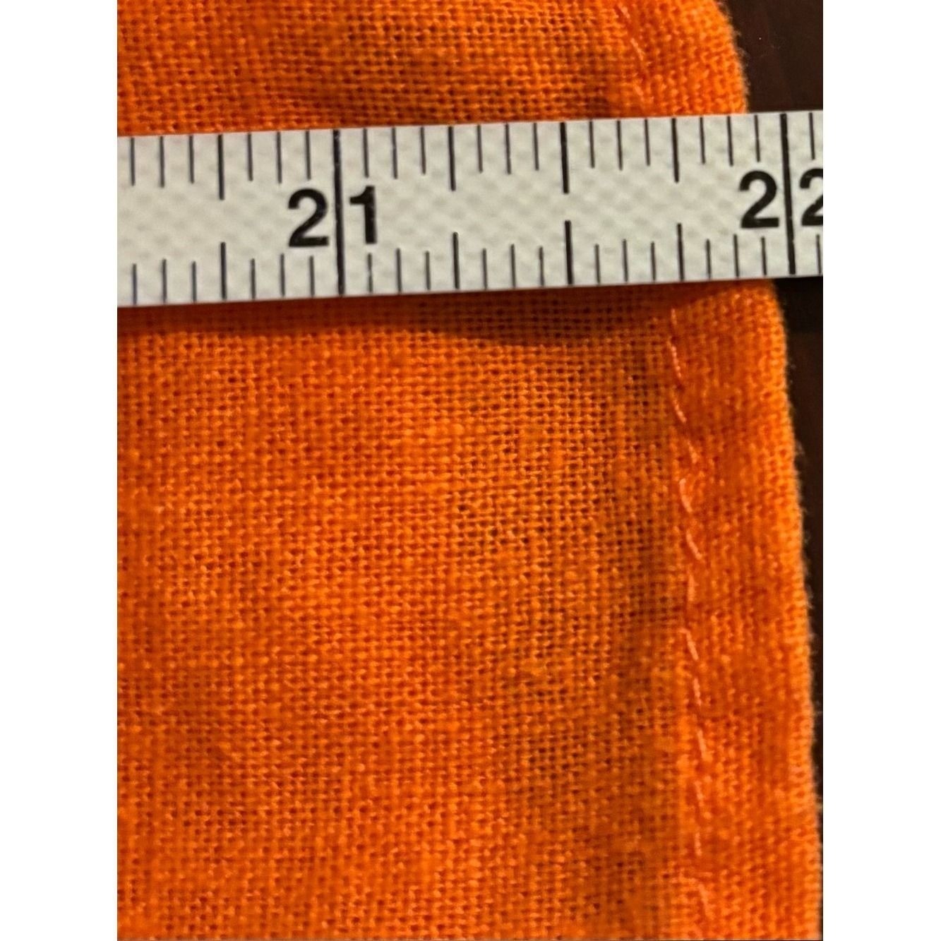 Vintage Selene Sport Sz Med Orange Linen Blend Sleeveless Faux Wrap Collared Top