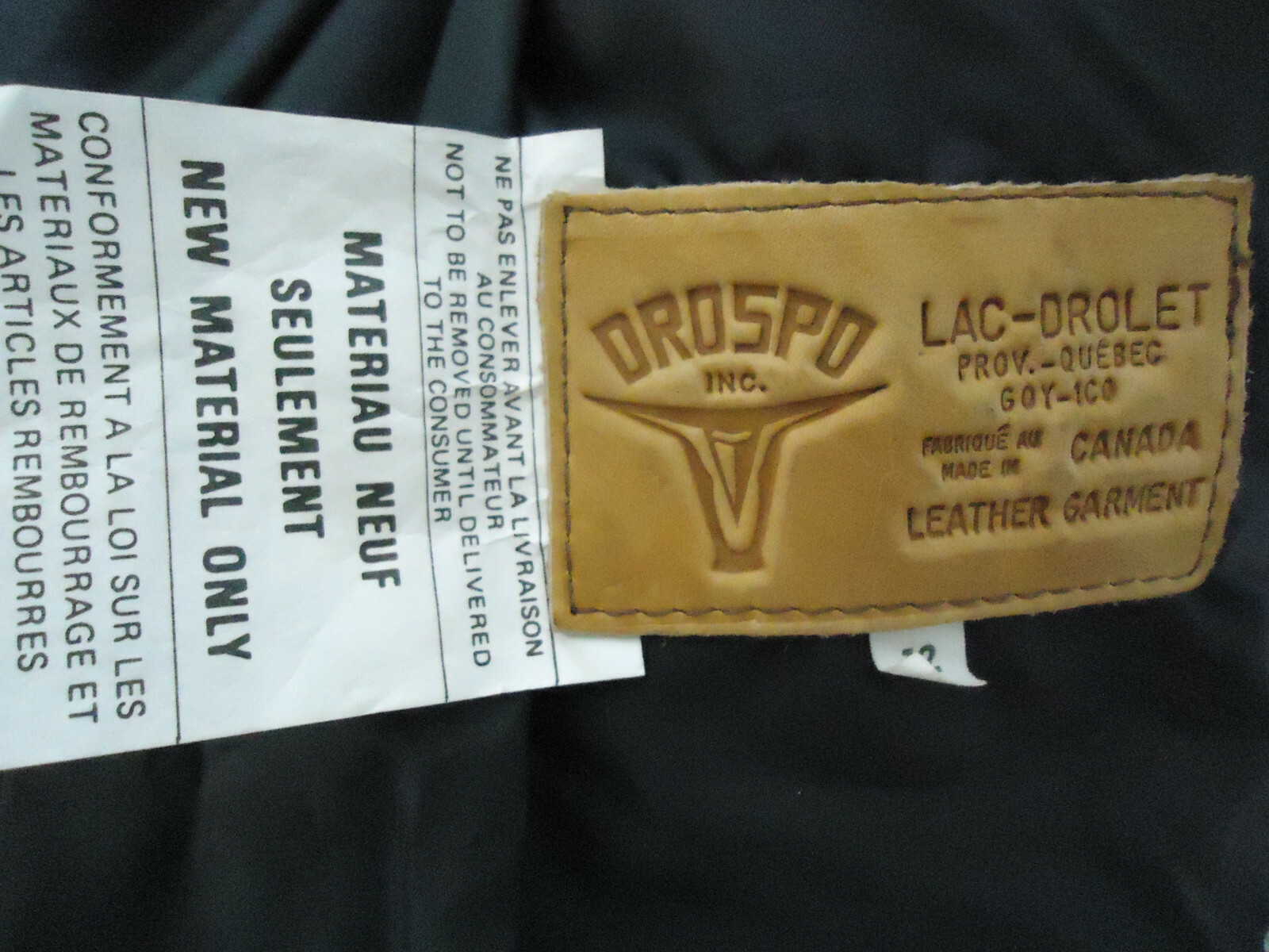 VTG 80s womens LEATHER biker JACKET cafe racer 12 LAC-DROLET CANADA