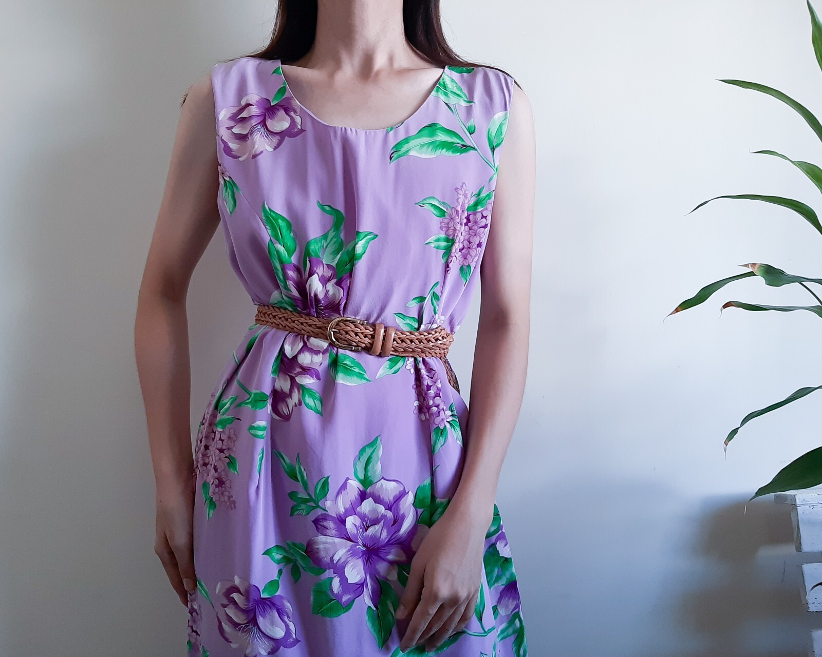 METRO STYLE Purple Floral 100% Silk Dress Jacket Set 2 Piece set Size 16 Size XL