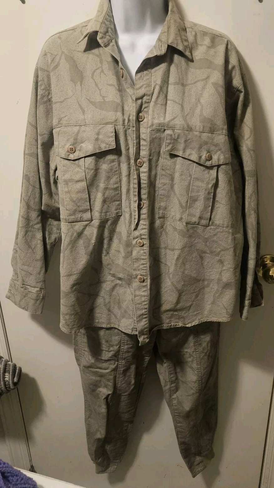 Vintage ORGANICALLY GROWN camo jacket pants set MEDIUM size 3 outfit