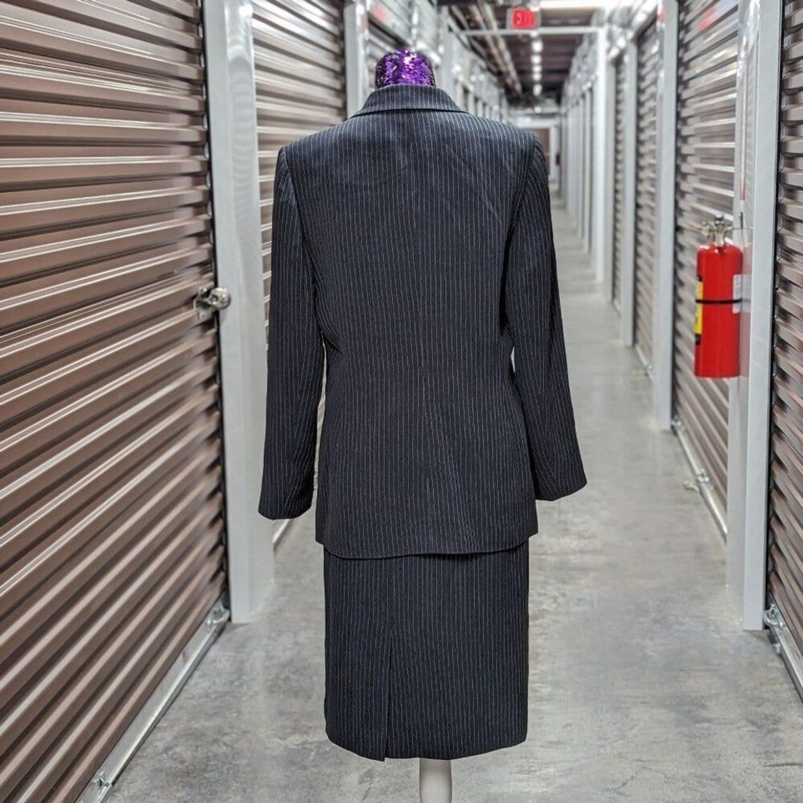 Vintage Le Suit Gray Pinstripe Skirt Suit Professional Career Wear Old Money 10