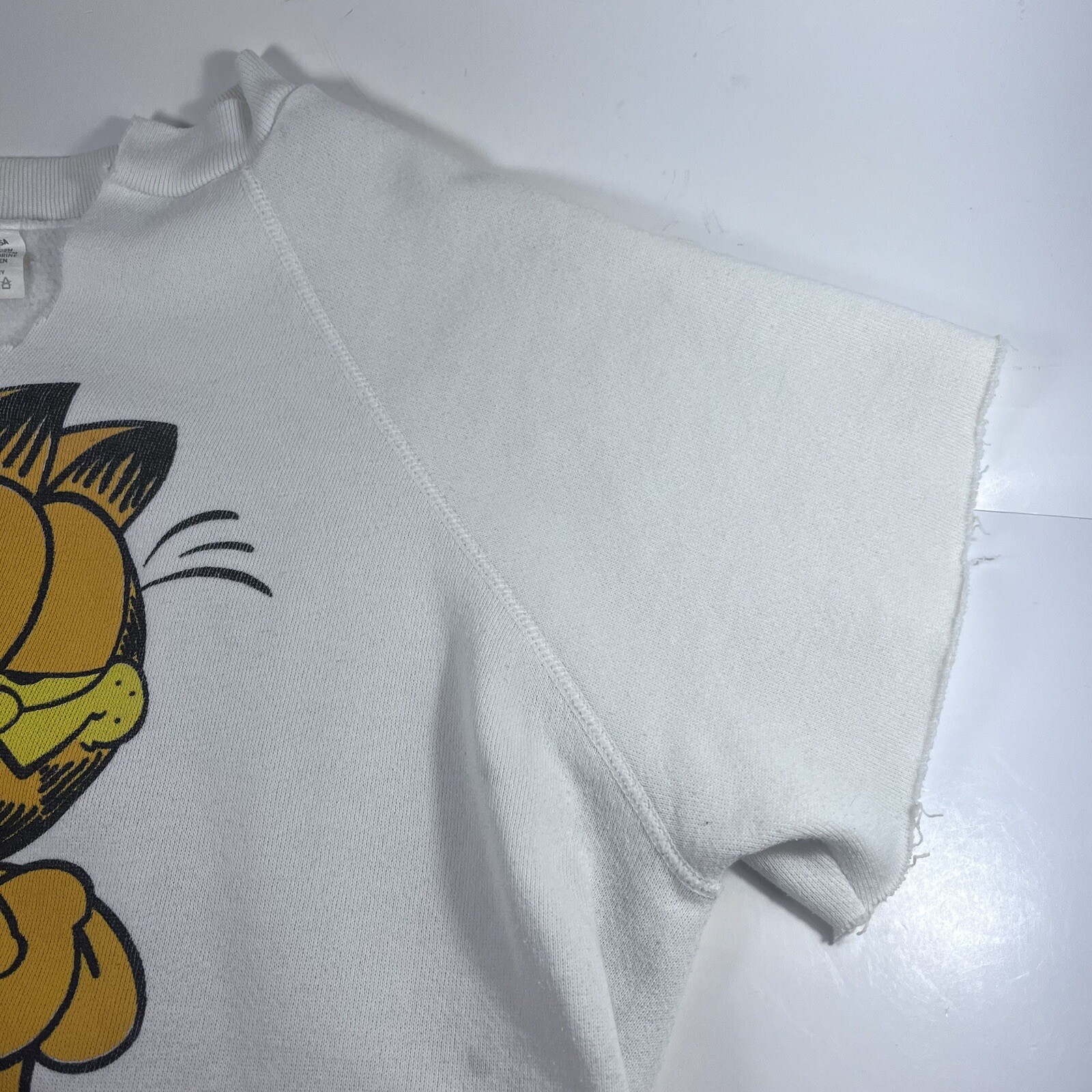 Vintage Garfield Texas Sweater USA One Size White Orange Jim Davis Sweatshirt