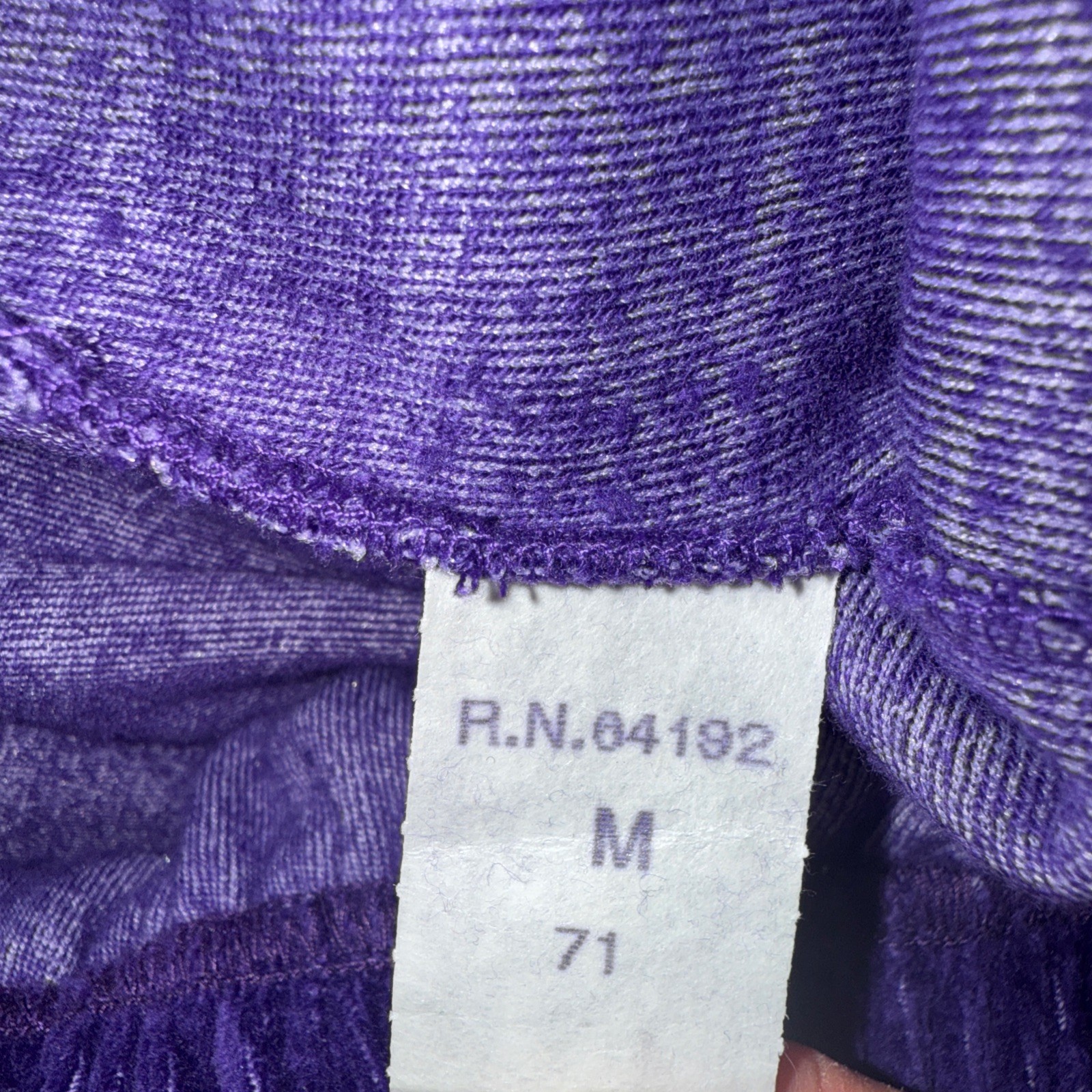 VTG Neiman Marcus velour Plush purple tunic pant suit lounge set size Medium